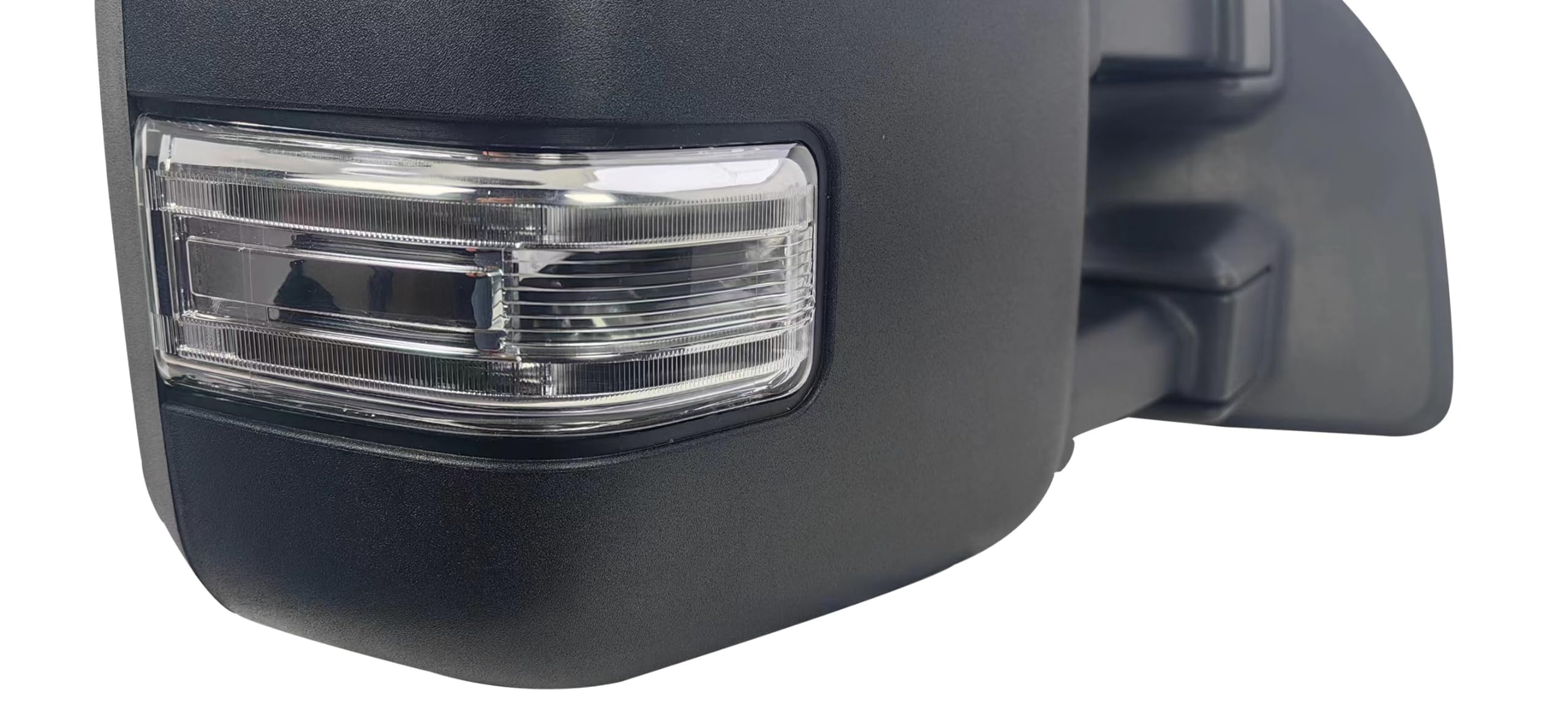 Passenger Right Side Door Towing Mirror Power and Heated with Signal Light and BLIS Textured and Chrome Back Cover For Ford F-15