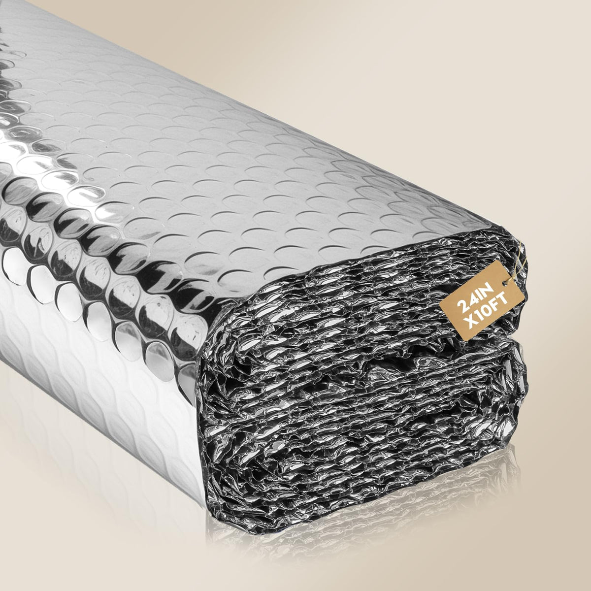 Double Reflective Insulation Roll, 24''X10 Ft Double-Sided Aluminum Bubble Roll, Rv Window And Window Insulation For Winter And