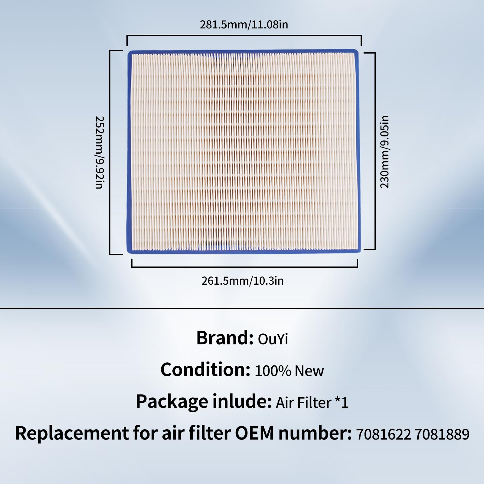 Air Filter 7081622 7081889 Compatible With Polaris Rzr 900 / Rzr 4 900 / Rzr 900 Xp/Rzr 900 Xp 4 2011 2012 2013 2014 2015