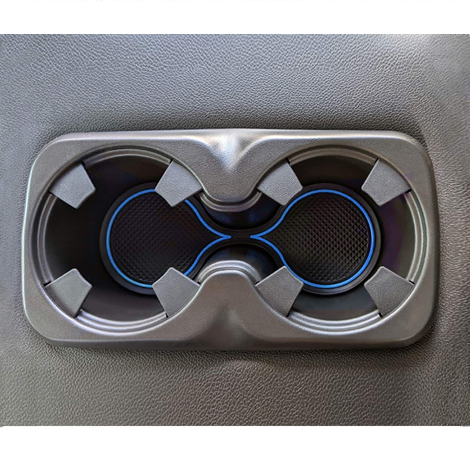 Jdmcar Custom Liner Accessories Compatible With Chevy Colorado/Gmc Canyon 2015-2021 2022, Console, Door Pocket, And Cup Holder Rubber Mats 26-Pc Set (Crew Cab, Blue Trim)