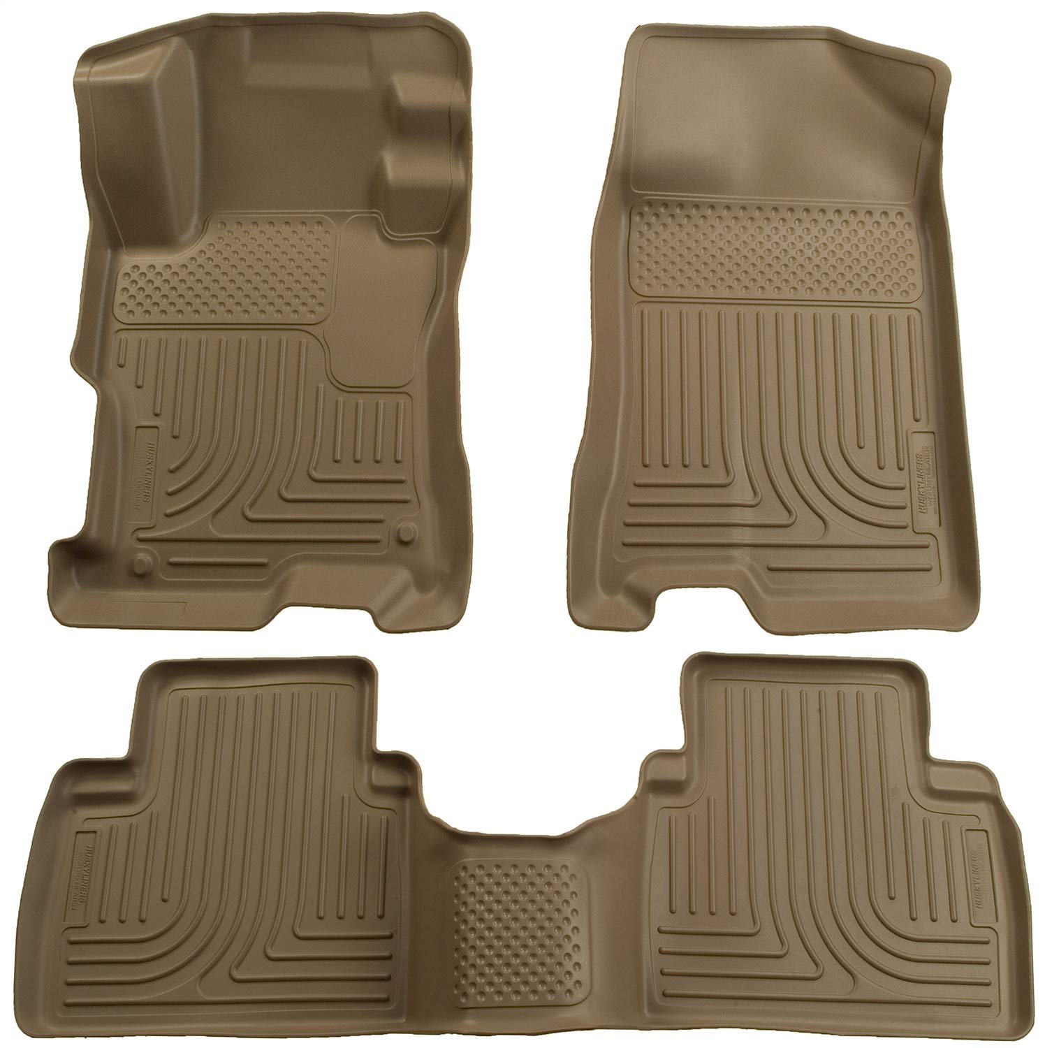 Husky Liners Weatherbeater Floor Mats | Fits 2004 - 2009 Toyota Prius | Front & 2Nd Row, 3-Pc Tan - 98523