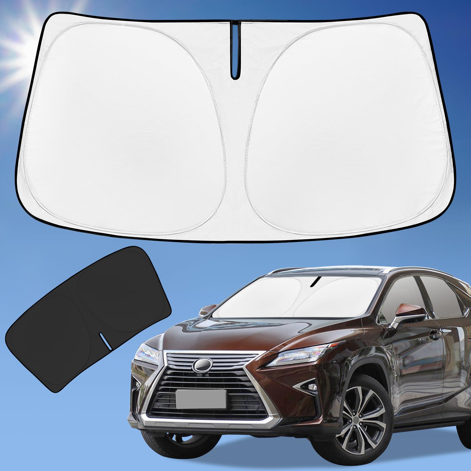 Sun Shade Sunshade For Lexus Rx Windshield Cover, 4-Layer Front Window Shade Custom Fit 2016-2022 Rx 350, Rx 350 F Sport, Rx 350