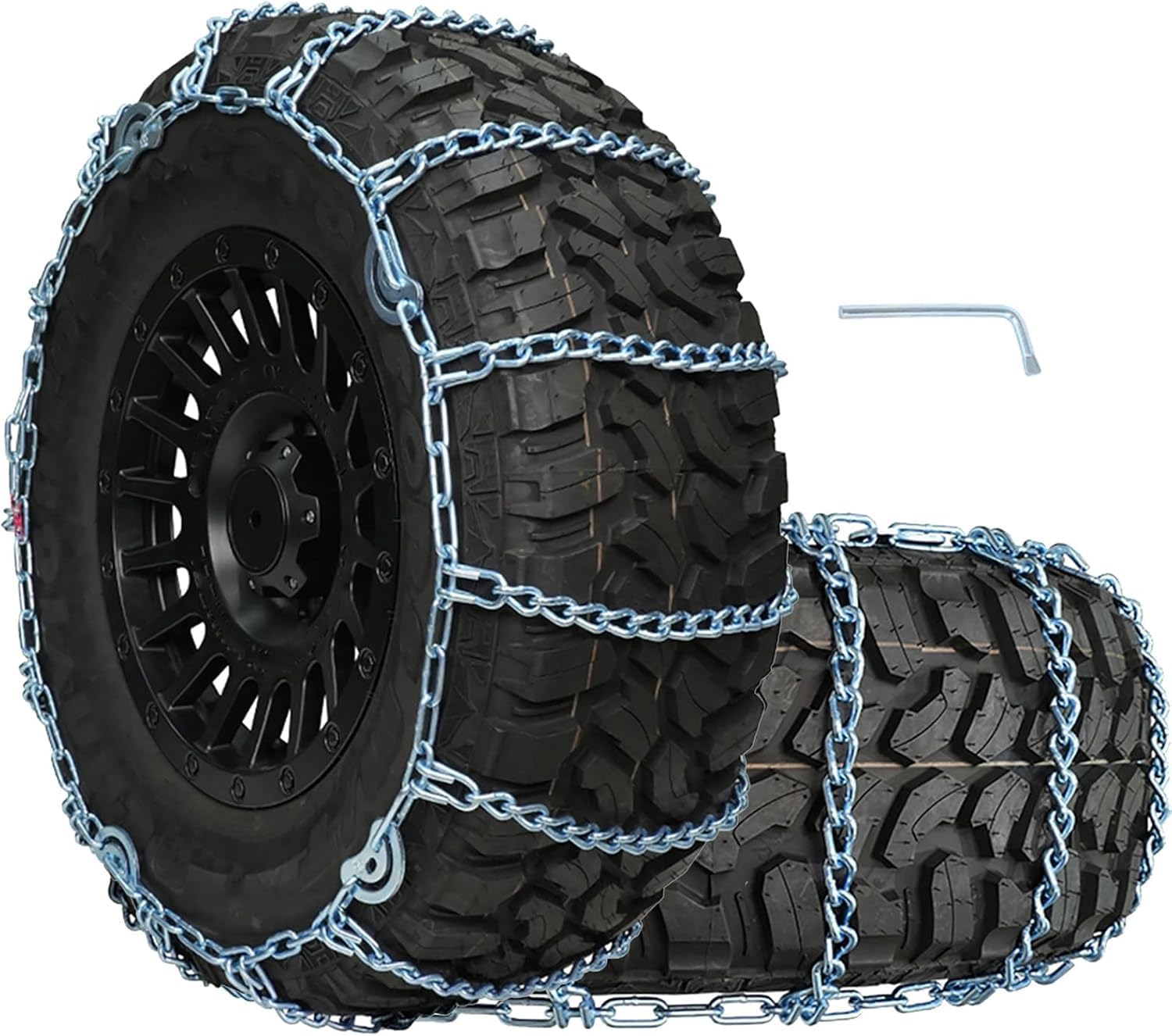 SCITOO QG3229CAM Snow Chains for Car Pickup Trucks SUV,Universal Emergency Tire Traction Chain,Anti-Skid Thickening Tire Chains 
