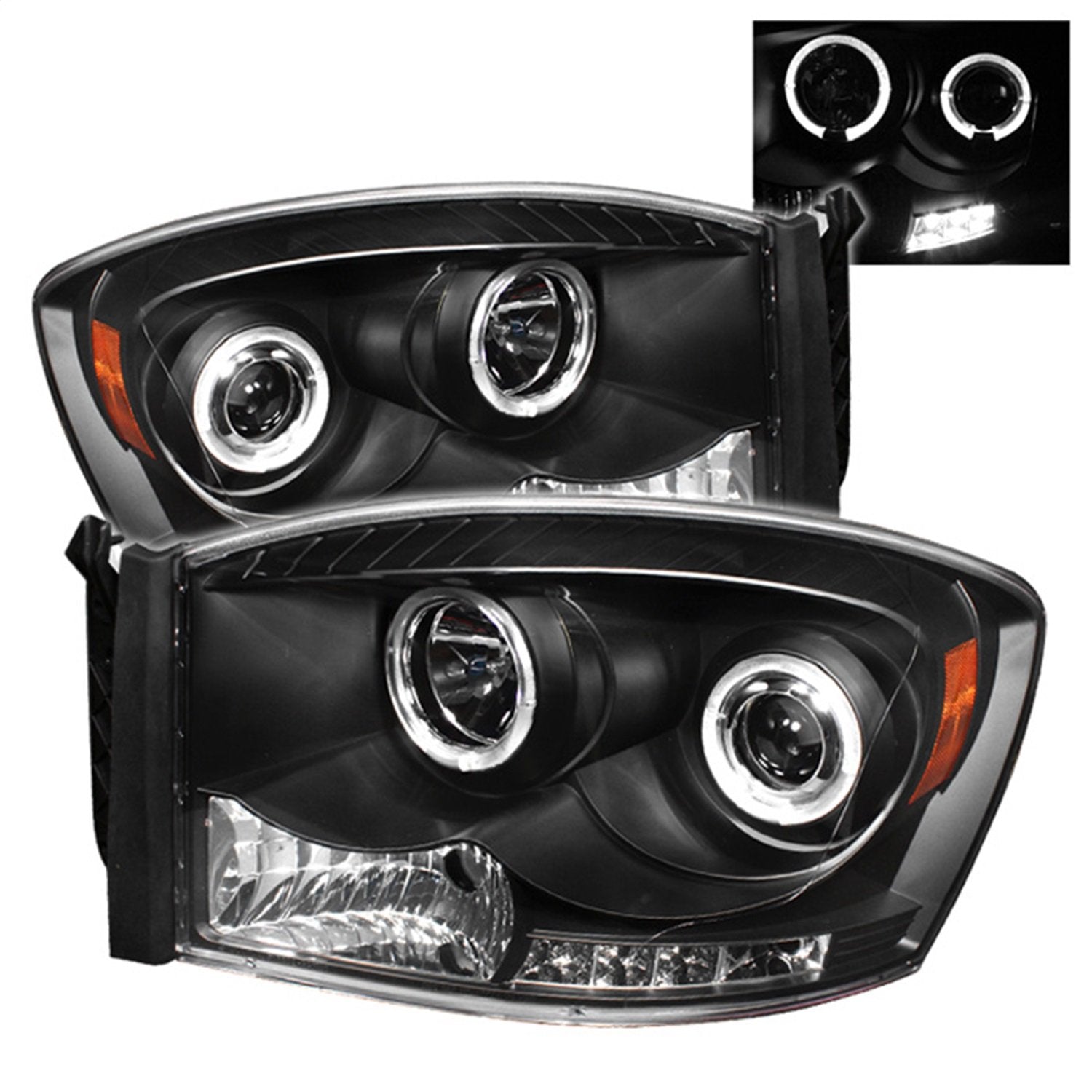 Spyder Auto 5010001 Led Halo Projector Headlights Black/Clear