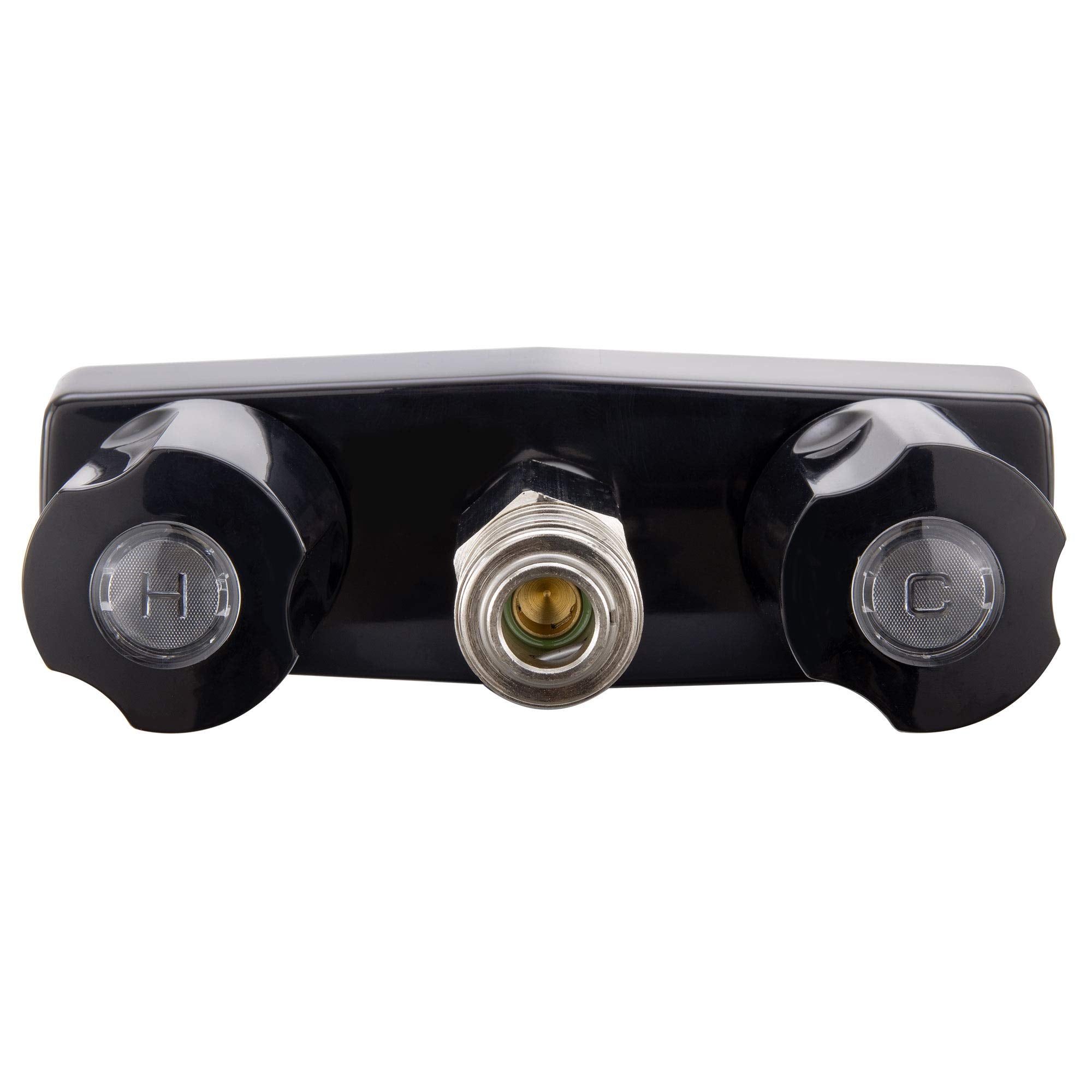 Recpro Rv Exterior Faucet Hot/Cold | High Pressure Sprayer | Metal | Optional Flex Spout | Rv Exterior Shower Faucet | Rv Exterior Sprayer Faucet (With Flex Spout, Black)