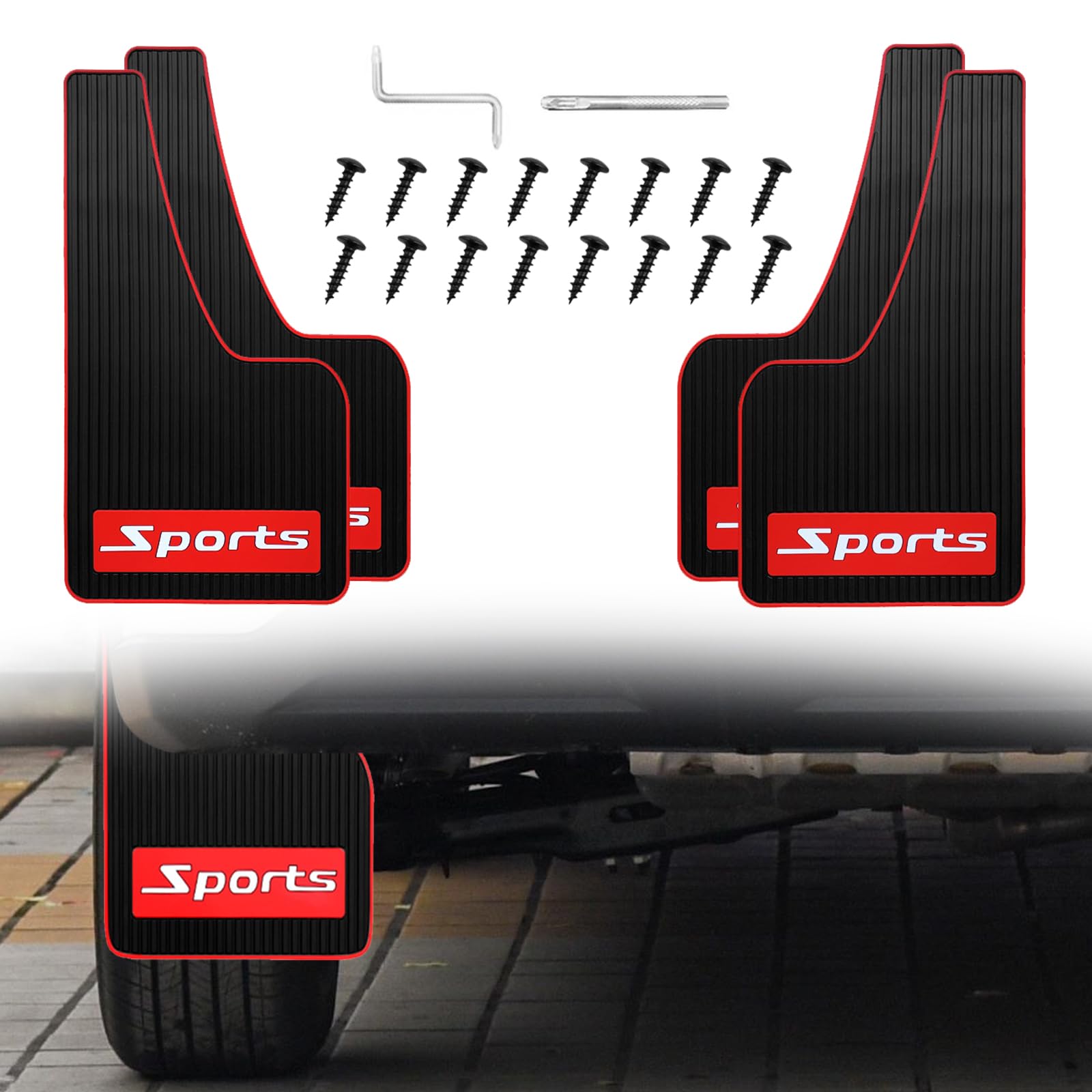 4 pcs Car Mud Flaps Universal Rubber Mudguard - Soft Material Automotive Fender - Splash Guards Rubber mud Guard Universal Picku