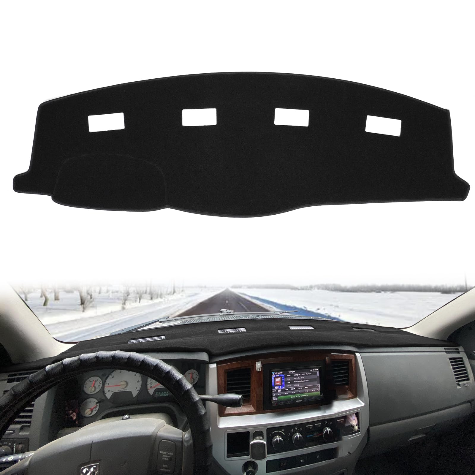Hanlanka Dashboard Dash Board Cover Mat Carpet Compatible With 2006 2007 2008 2009 Dodge Ram 1500 2500 3500