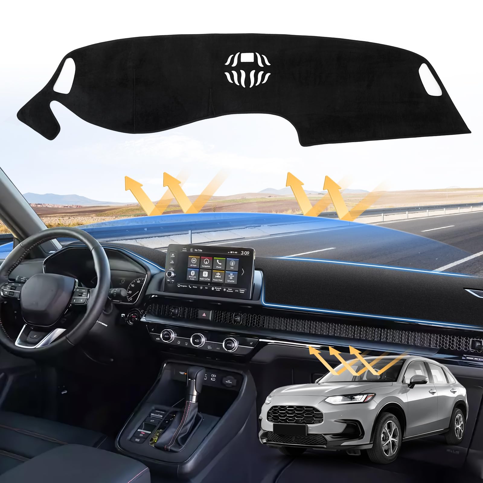 Sunsdrew Dash Cover For 2025 2024 2023 Honda Hr-V Dashboard Cover Mat For Hr-V Accessories Sunshade Nonslip Mesh Protector No Gl