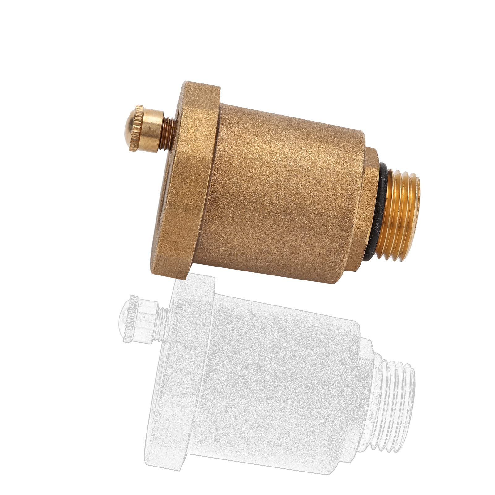 Air Vent Valve, G1/2'' Brass Automatic Diaphragm Unidirectional Valve Male Thread Leak-Proof High Temperature Air Bleeder Valve 