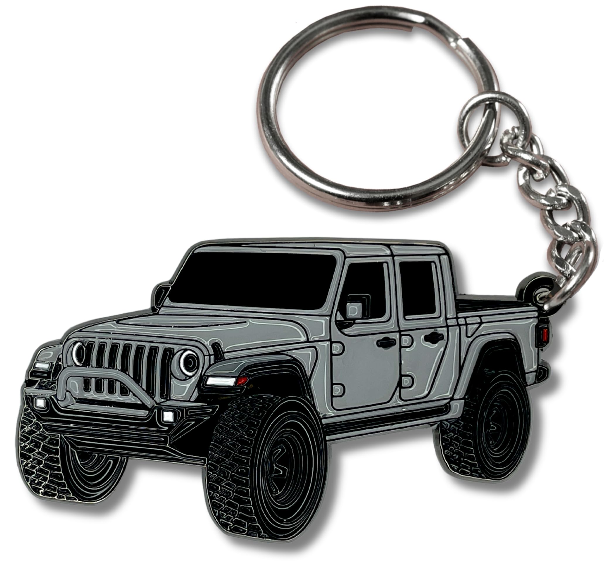 FOUR WHEEL BEAST Jeep Gladiator Keychain - Officially Licensed Jeep Accessories Key Chain Fob Cover Mods 2020-2024 (Sting-Gray/S