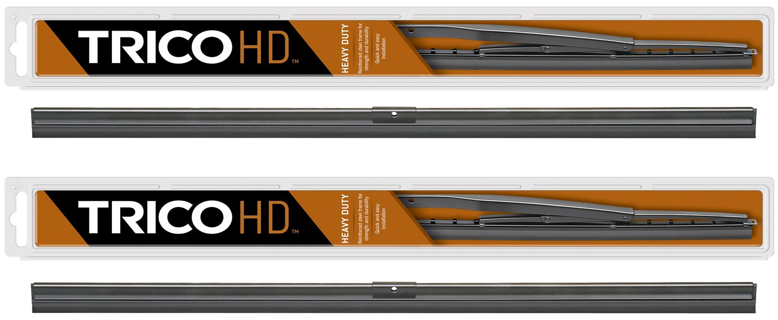 2 Wiper Set - Trico 61-180 18'' Wiper Blades Fit Heavy Duty Vehicles W/Flat Windshields & Saddle Attachment