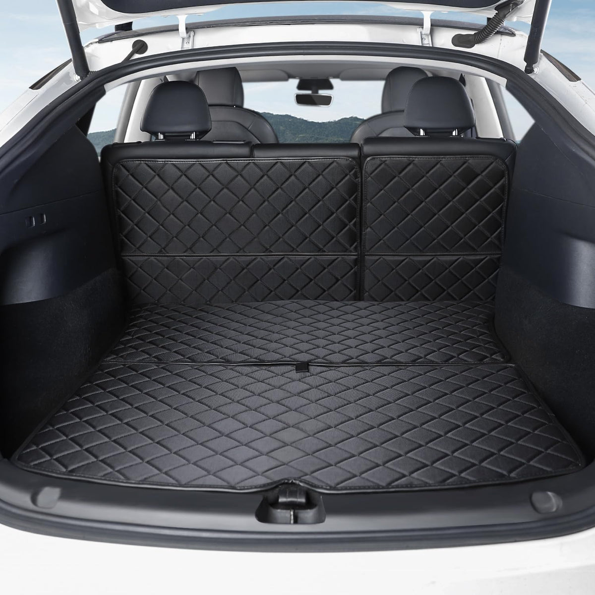 Topfit For Tesla Model Y Trunk Mats Cargo Liner Waterproof Dog Car Seat Covers Protector All-Weather Rear Floor Mat For Tesla Mo