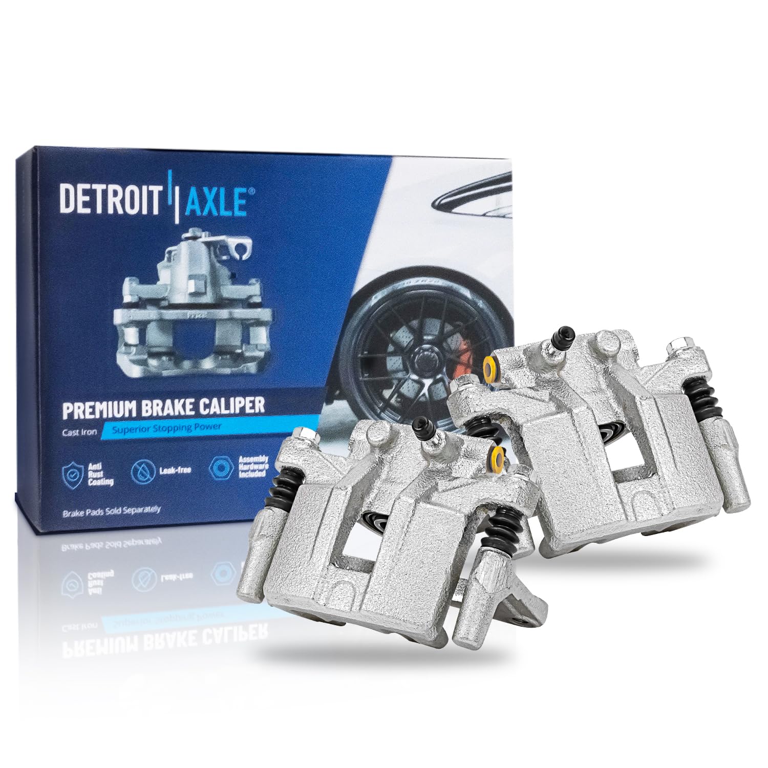 Detroit Axle - Rear Brake Calipers w/Brackets Replacement for Chrysler 200 Cirrus Sebring Dodge Avenger Caliber Jeep Compass Pat