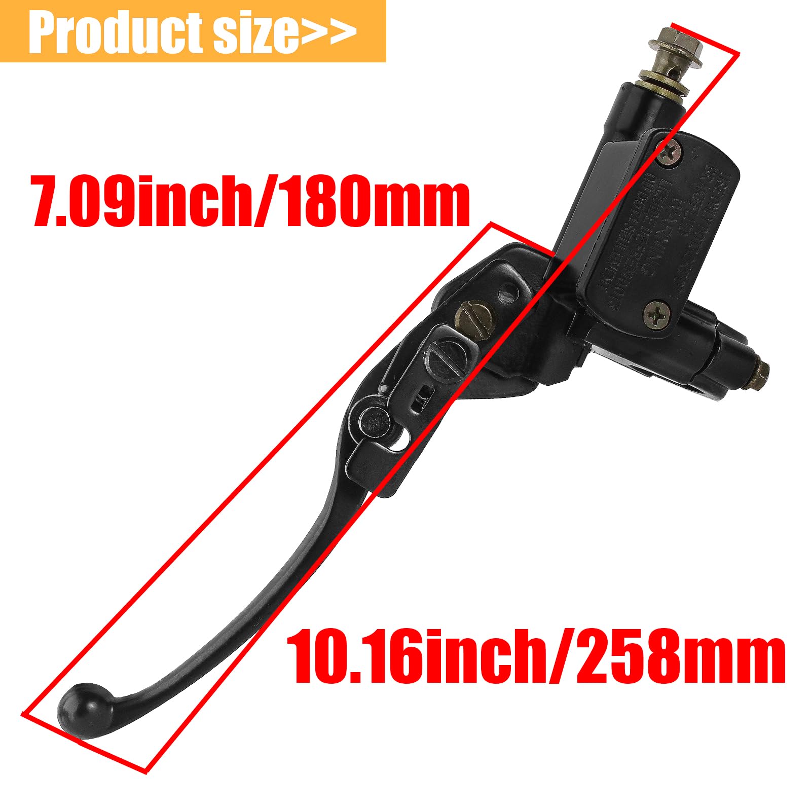 QAZAKY 7/8inch Left Handlebar Hydraulic Brake Master Cylinder Lever Pump for ATV Quad Moped Pit Dirt Bike Kids Motorcycle 50cc 7