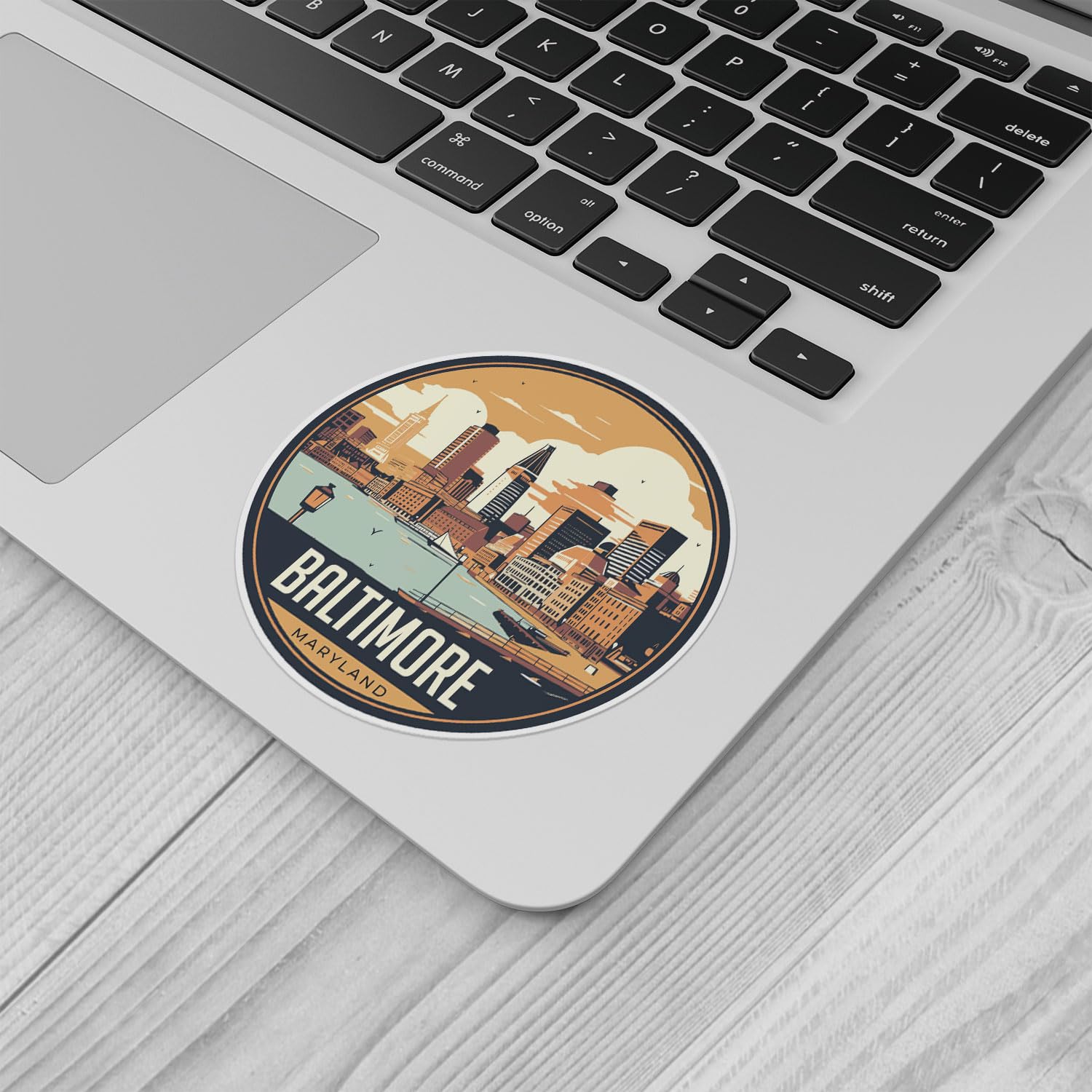 Baltimore City Sticker - Waterproof Vinyl Decal for Car Bumper, Laptop, Water Bottle, Wall, and Window, Size - 5'' Longer Side
