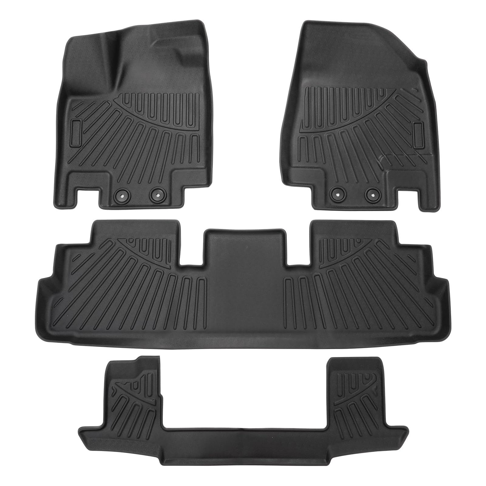 Powerty Floor Mats For 2023-2025 Nissan Pathfinder 7 Seats Accessories All Weather Floor Liners 3D Tpe Floor Mat Heavy-Duty Floo