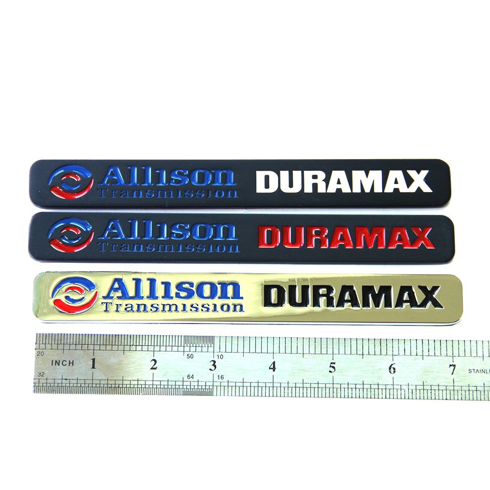 Yoaoo 2X OEM Red Allison Transmission Duramax Emblems Chrome 2500Hd for Silverado Chrome