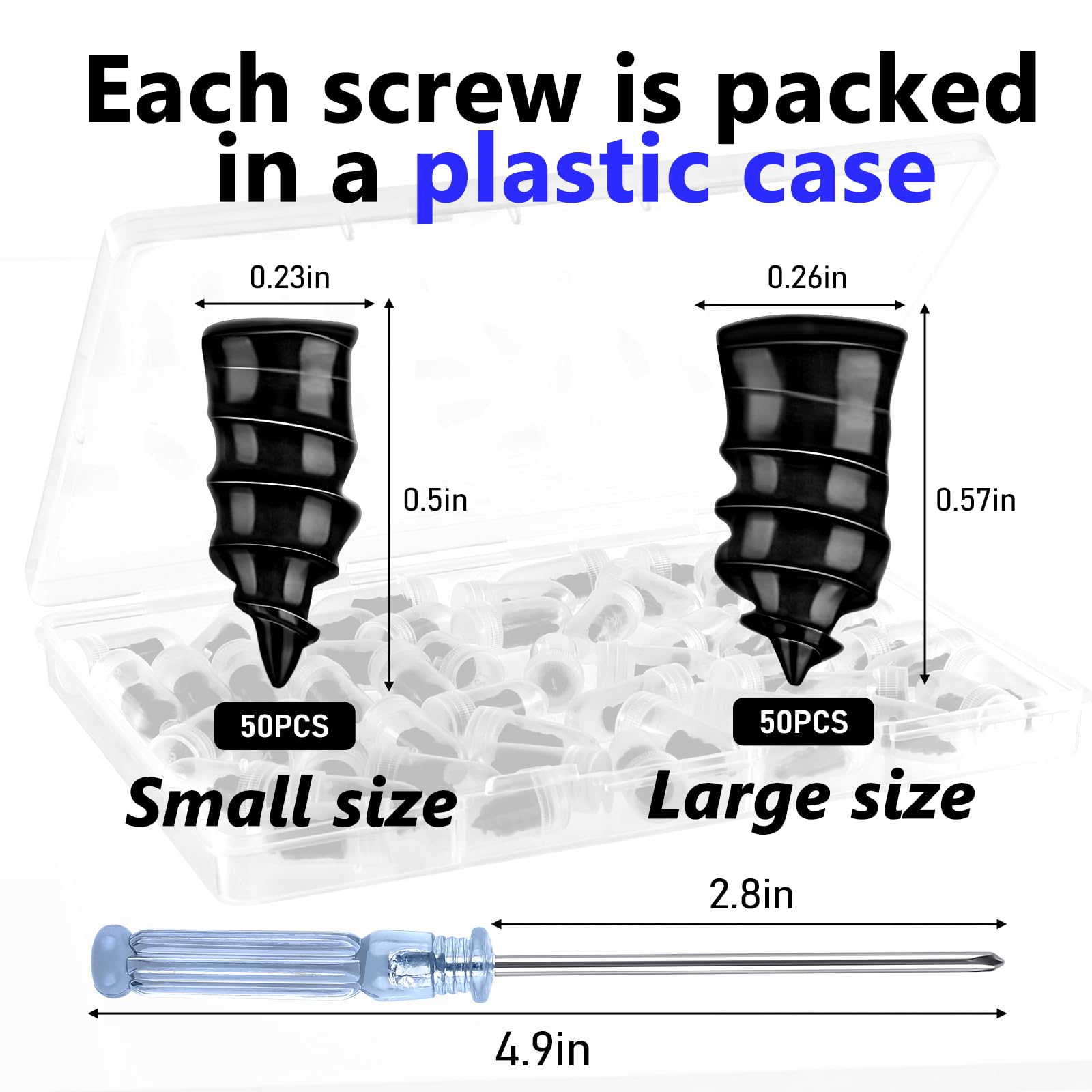 NACHLYNN 100 Pcs Tire Repair Nails Rubber Screw Tool Self-Service Tire Repair Nail Self-Tapping Screw for Car Motorcycle Truck