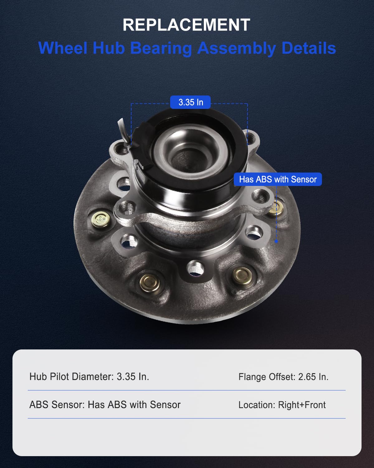 ECCPP Front Wheel Bearing Hub Assembly For Isuzu i-280 i-290 i-370 For GMC Canyon For Chevrolet Colorado 6 Lugs w/ABS 515105