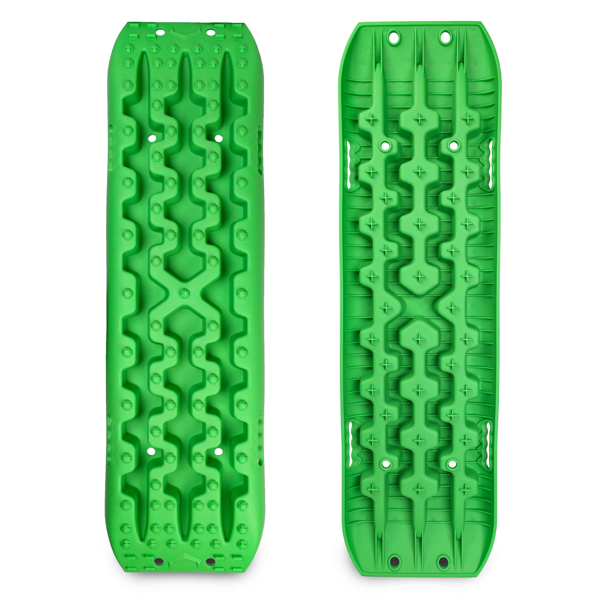 X-BULL New Recovery Traction Tracks Sand Mud Snow Track Tire Ladder 4WD (Green,3gen), Bag+Hardware+Tracks