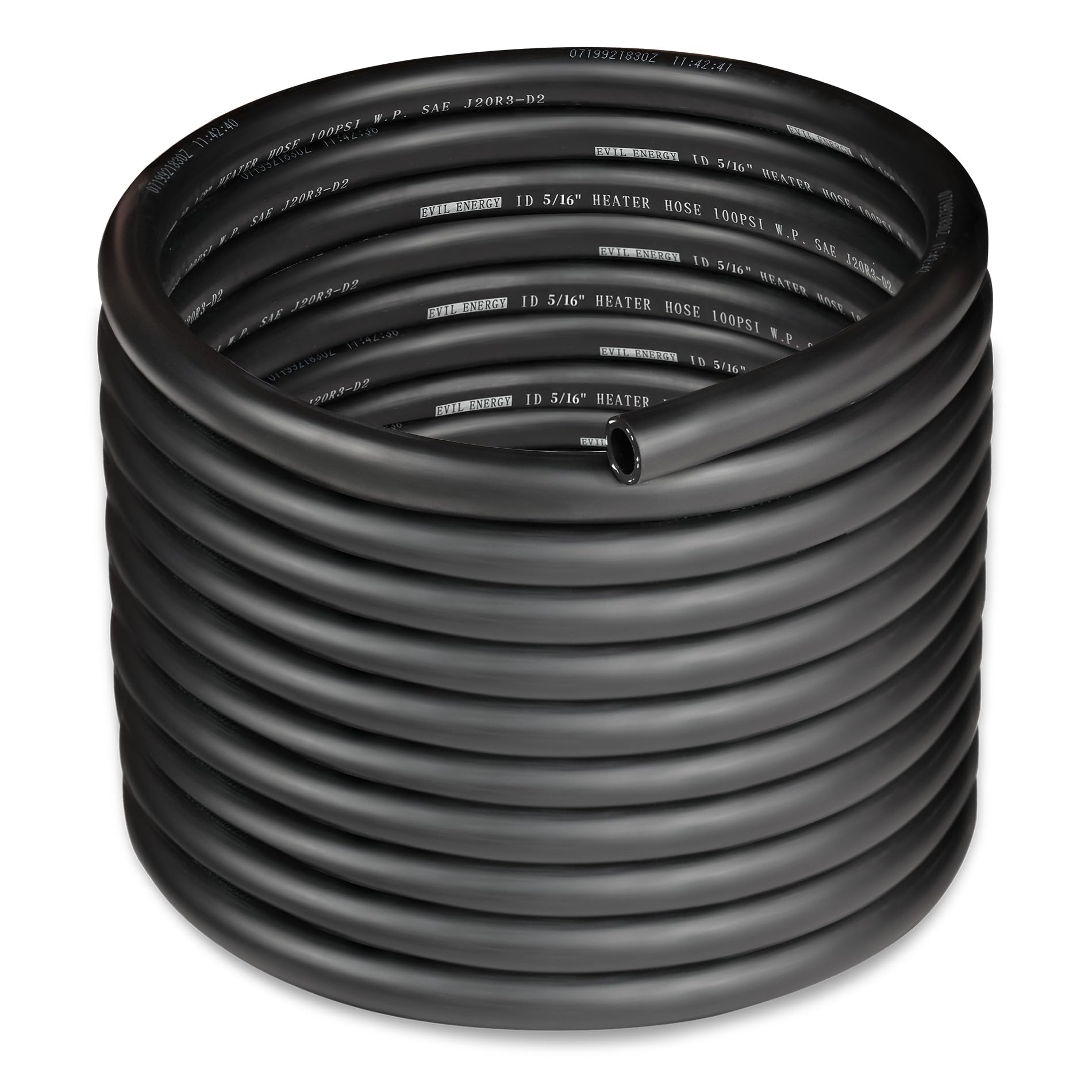 Evil Energy 5/16'' Heater Hose Coolant Radiator Straight 100Psi Sae 20R3 25Ft Black