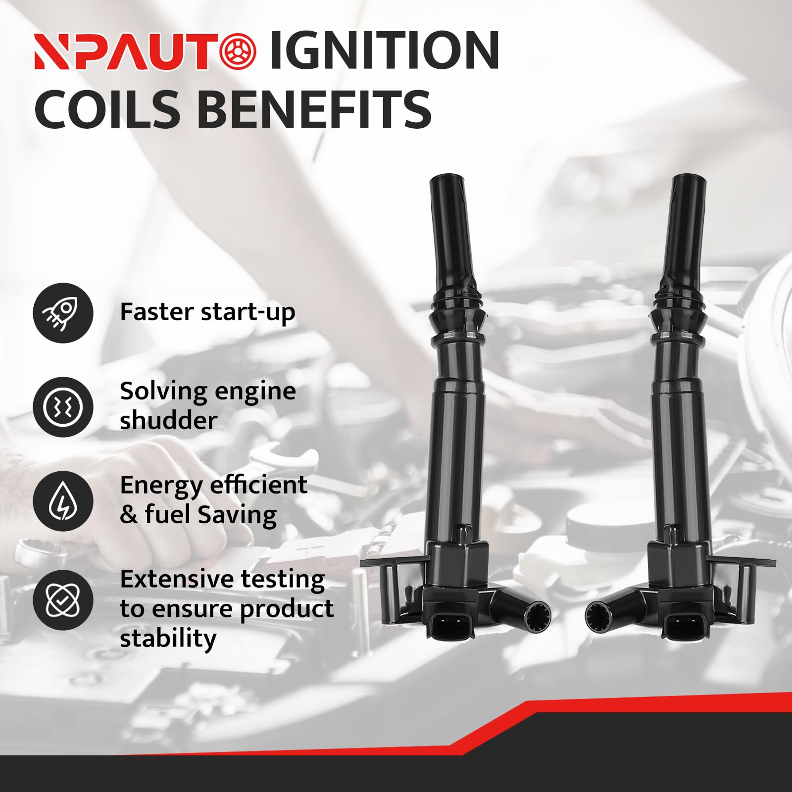 Npauto Ignition Coil Pack Compatible With 6.2 6.2L V8 Ford F250 F150 F350 Super Duty, Lobo 2010 2011 2012 2013 2014 2015 2016 20