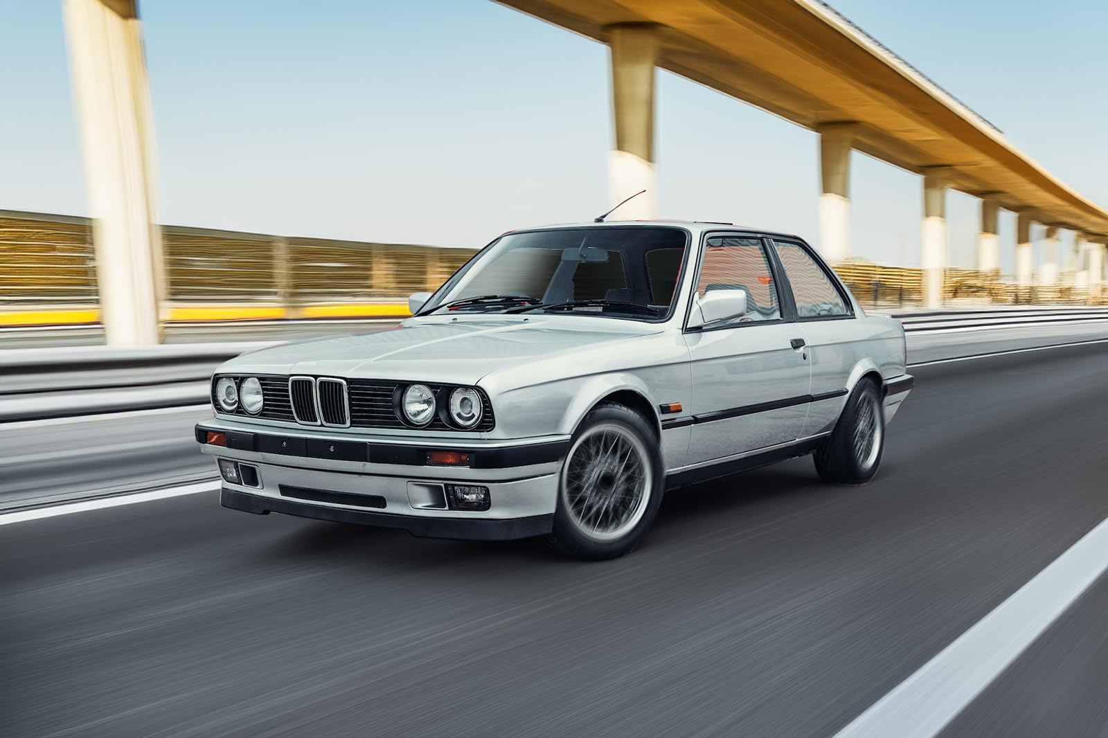 Front Bumper Lip Compatible with 1984-1992 BMW E30 3-Series, Black PU Front Lip Finisher Under Chin Spoiler Add On by IKON MOTORSPORTS, 1985 1986 1987 1988 1989 1990 1991