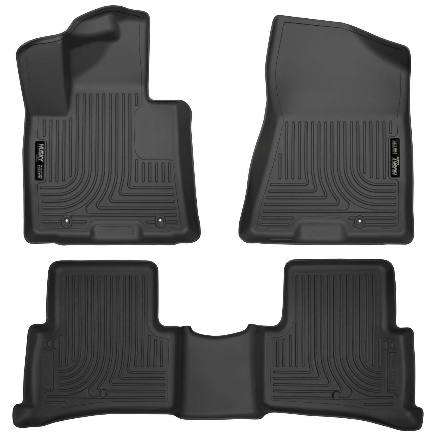 Husky Liners Weatherbeater Floor Mats | Fits 2019 - 2021 Hyundai Tucson; 2017 - 2022 Kia Sportage | Front & 2Nd Row, 3-Pc Black 