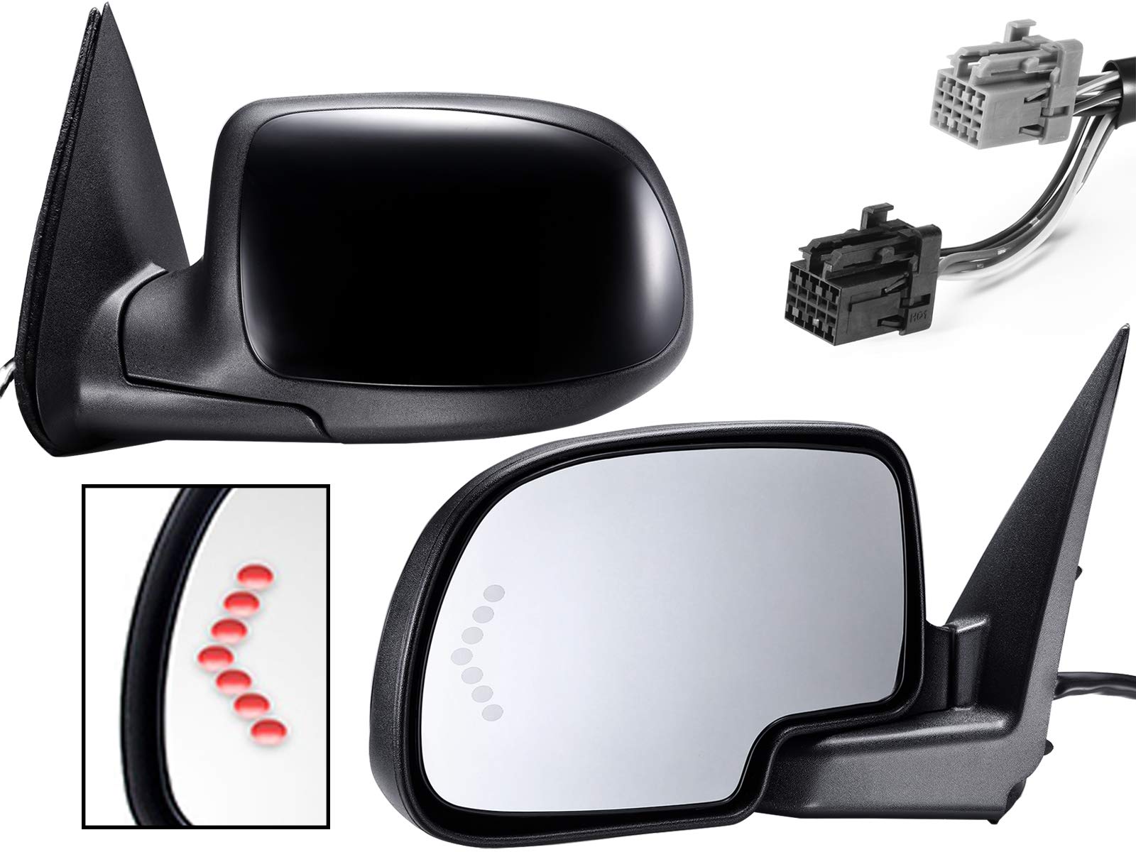 APA Replacement Rear View Mirror Power Folding Heated Signal Memory for 2003-2007 SILVERADO SIERRA TAHOE YUKON ESCALADE Passenge