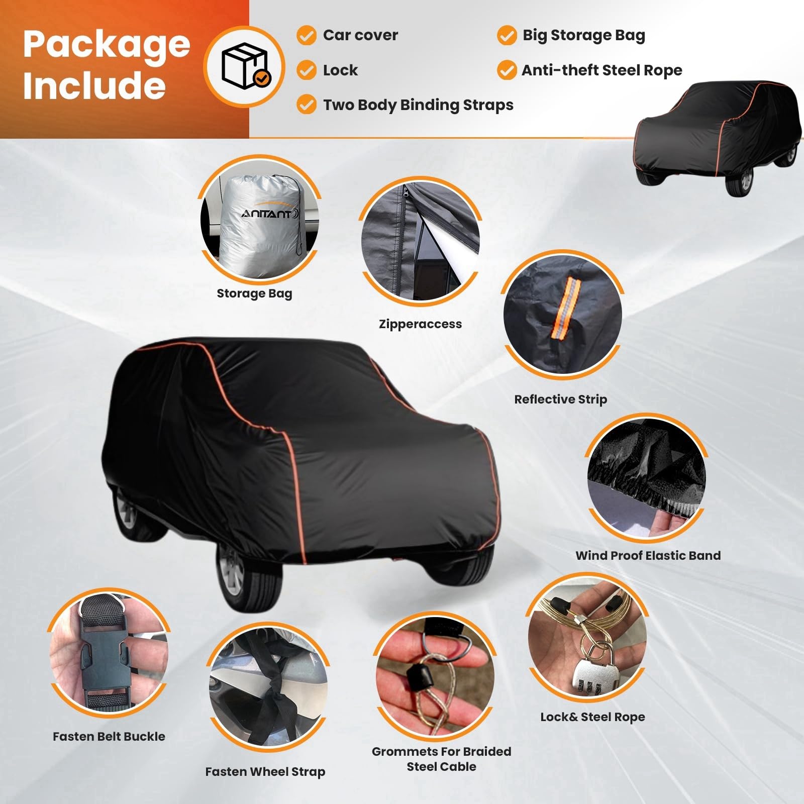 Anitant Large Car Cover,Winter Suv Cover,Car Cover Waterproof All Weather Suv Cover Waterproof All Weather,Suv Car Cover Uv Rain