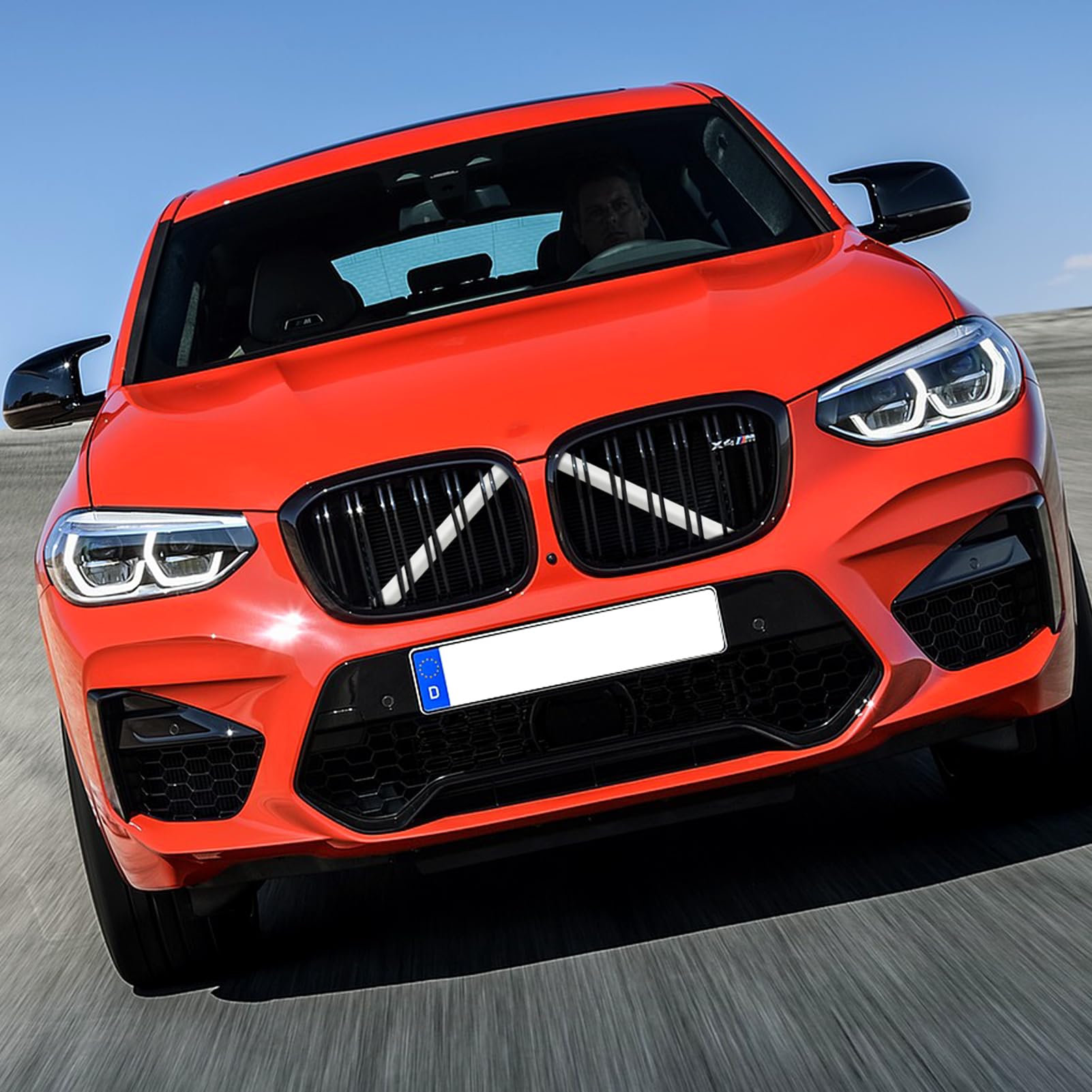 Jaronx Compatible with BMW V Brace Cover,Grille Inserts V Bar Brace Wrap Covers Compatible with BMW X3 F25 G01/X4 F26 G02/X5 E70