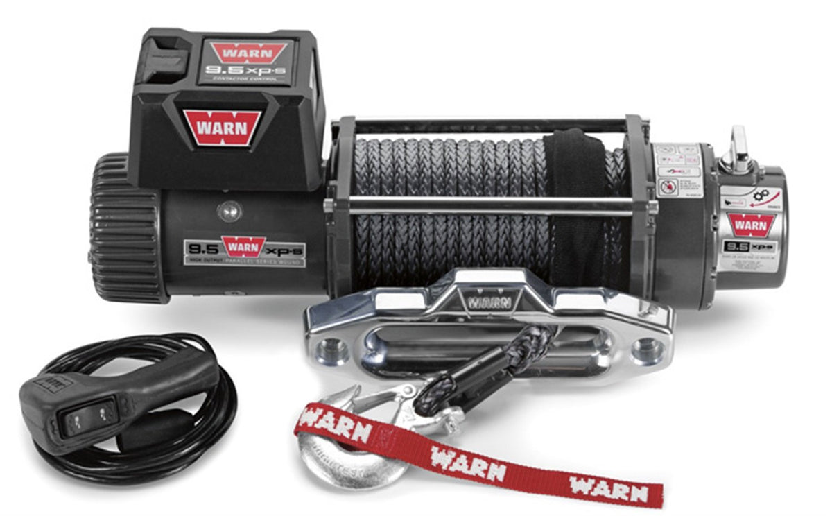Warn 87310 Electric 12V 9.5Xp-S Series Winch With Synthetic Rope: 3/8'' Diameter X 100' Length, 4.75 Ton (9,500 Lb) Pulling Capa