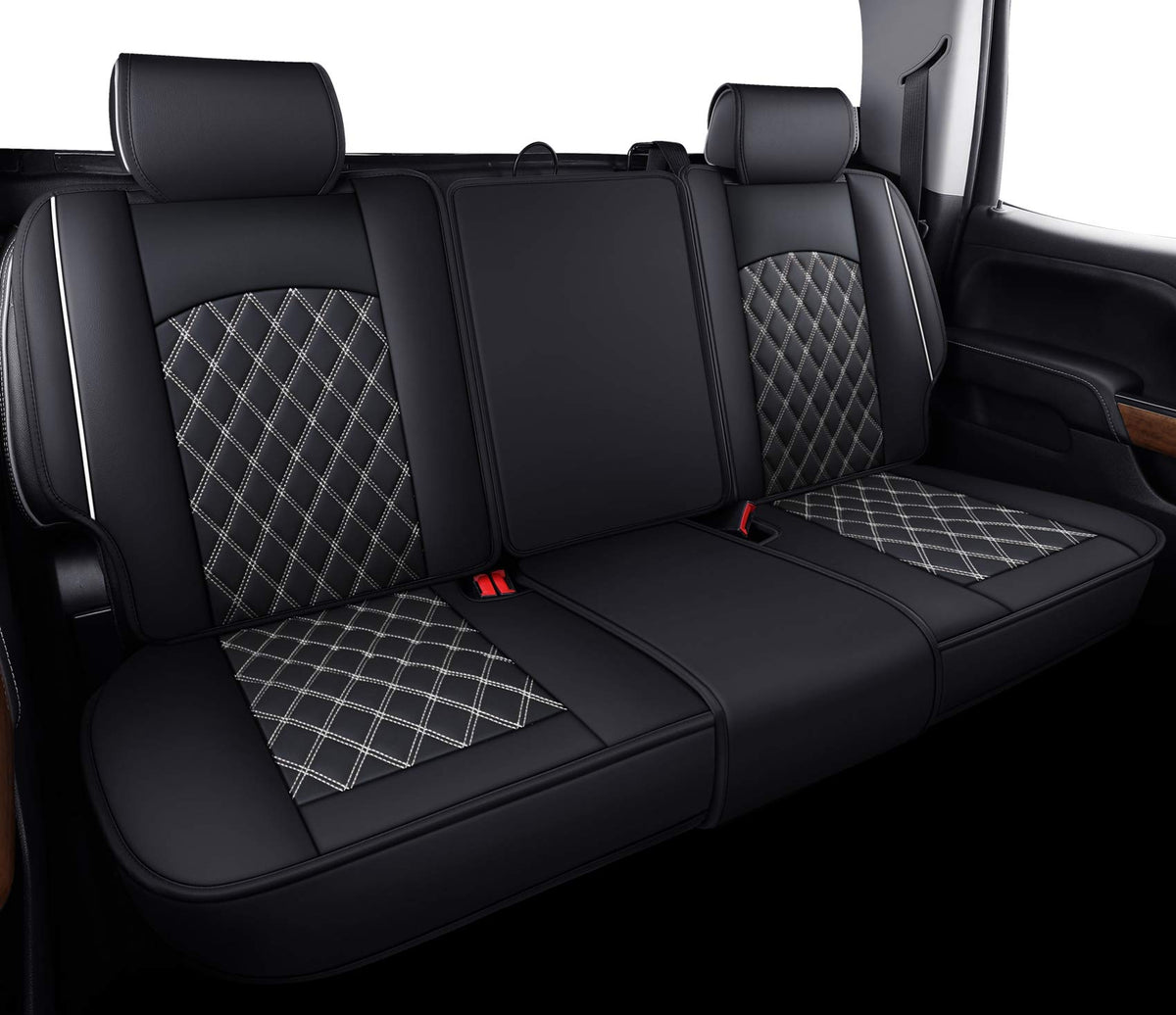 Aierxuan Rear Back Seat Covers for Chevy Silverado GMC Sierra Pickup Custom Fit 2007-2025 1500 2500HD 3500HD Crew Double Extende