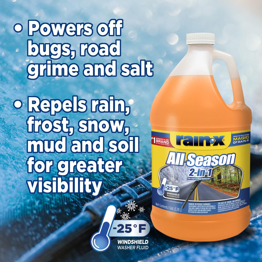 Rain-X All Season 2-In-1 Windshield Washer -25F - 1 Gallon (Pack Of 6)