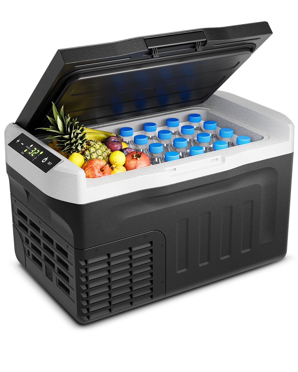 Feelfunn Car Fridge Portable 12 Volt Refrigerator - 22QT(21L) Electric Cooler 12/24V DC&110-240V AC, Fast Cooling Portable Freez