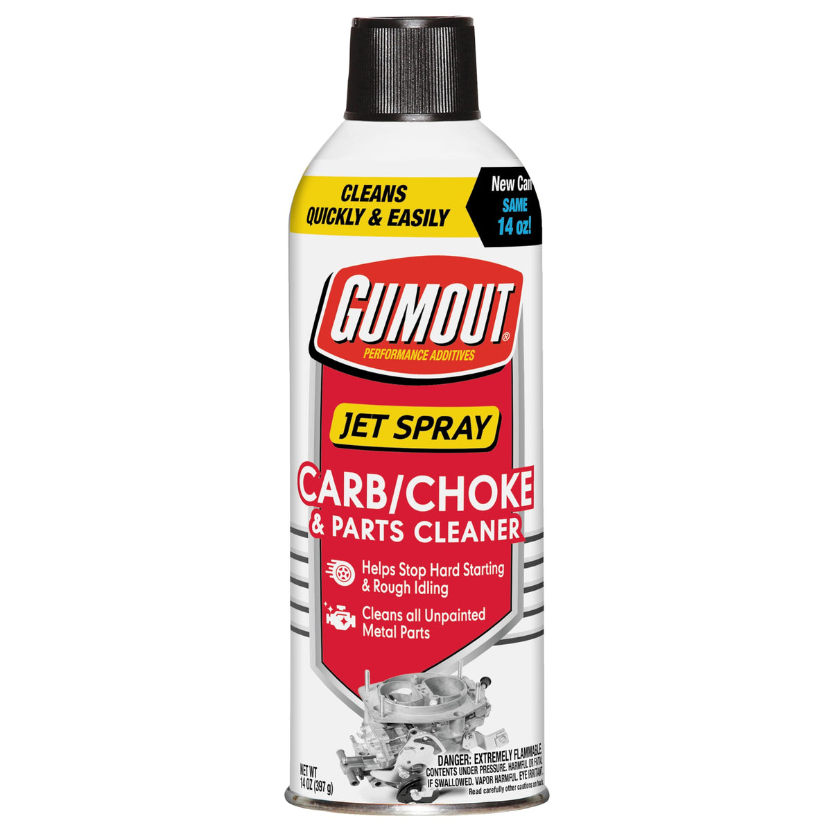 Gumout 800002231 Carb / Choke And Parts Cleaner, 14 oz. - Cleans Carburetor, Brakes And All Unpainted Metal Parts of Gum, Varnis