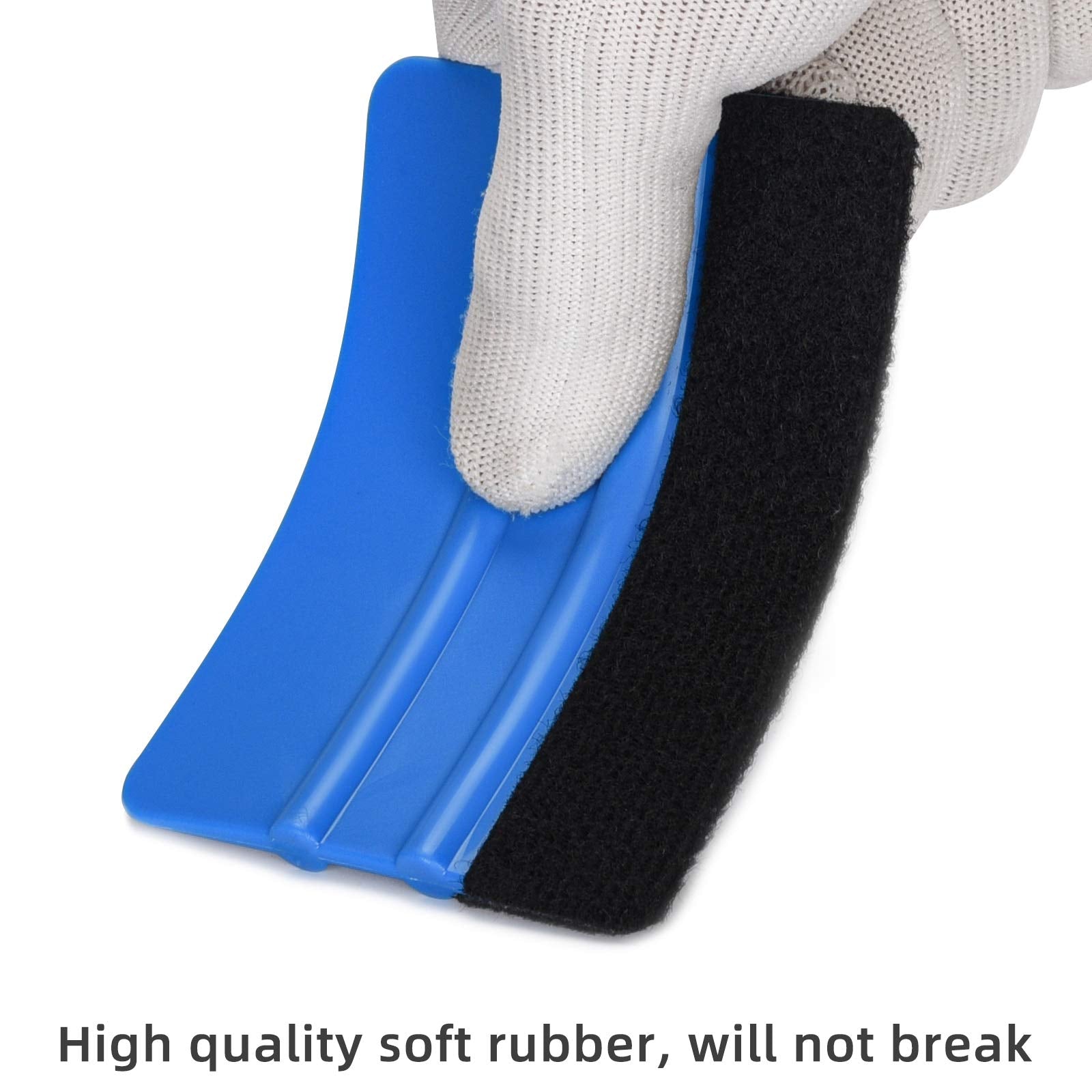 Durable Black Felt Edge Vinyl Squeegee Tool 4-Inch, Car Vinyl Film Wrapping Decal Squeegee Window Tint Work, Professional Scratc