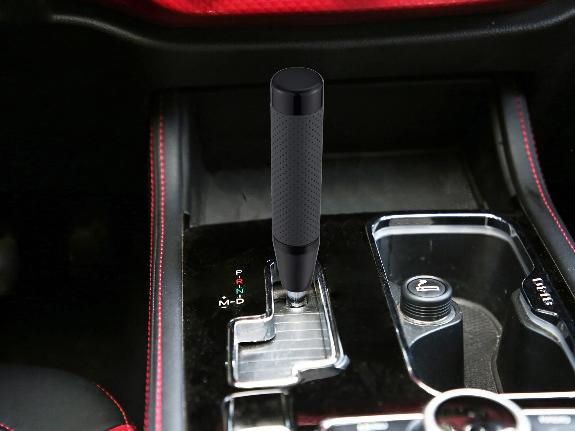 Abfer Weighted Shift Knob Long Stick Gear Shifter Lever Leather Shift Knobs With Adapter For Most Automatic Manual Vehicle Truck