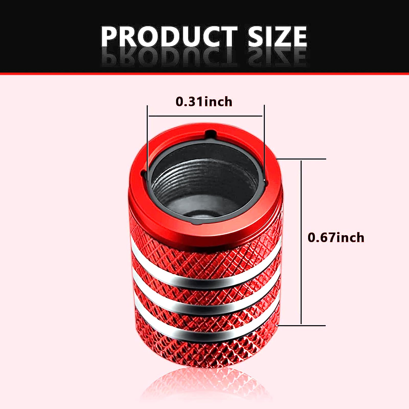 GKmow Pack-5 Tire Valve Stem Cap Cover, Dog Paw Tire Caps Leak-Proof Corrosion Resistant Alloy for Car Motorcycle (Red)