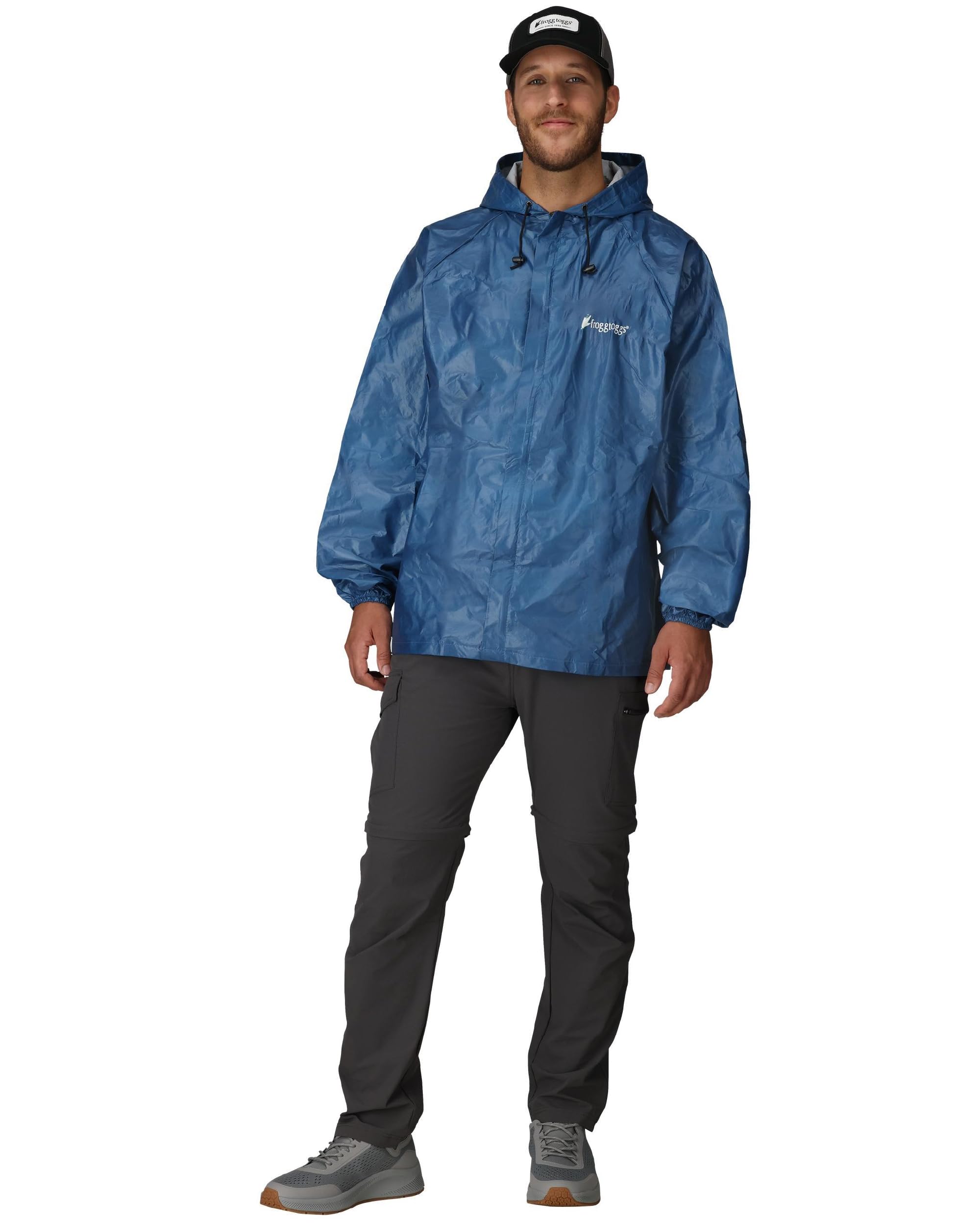 FROGG TOGGS Mens Ultra-lite2 Waterproof Breathable Rain Jacket, Blue, Small