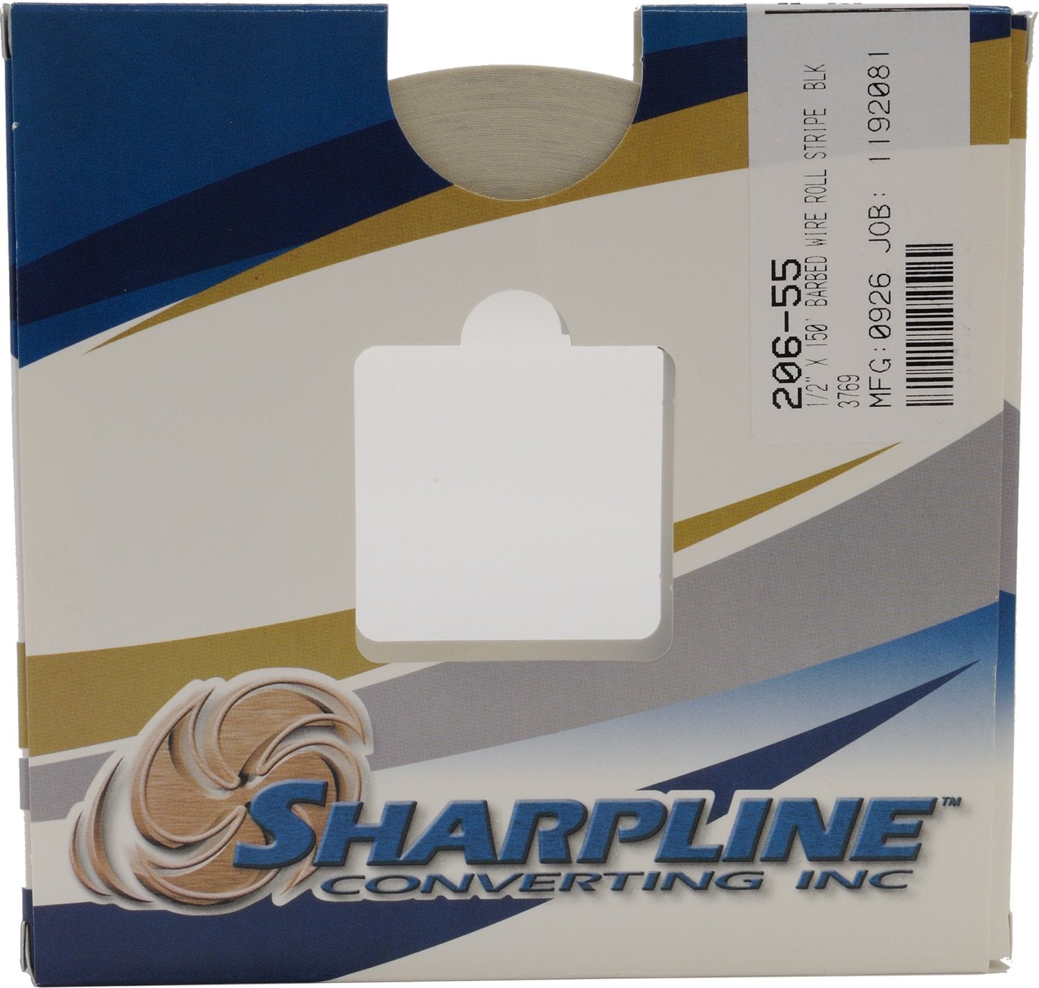 Sharpline 206 Barbed Wire Accent Stripe - 1/2'' X 150' - Black On Clear
