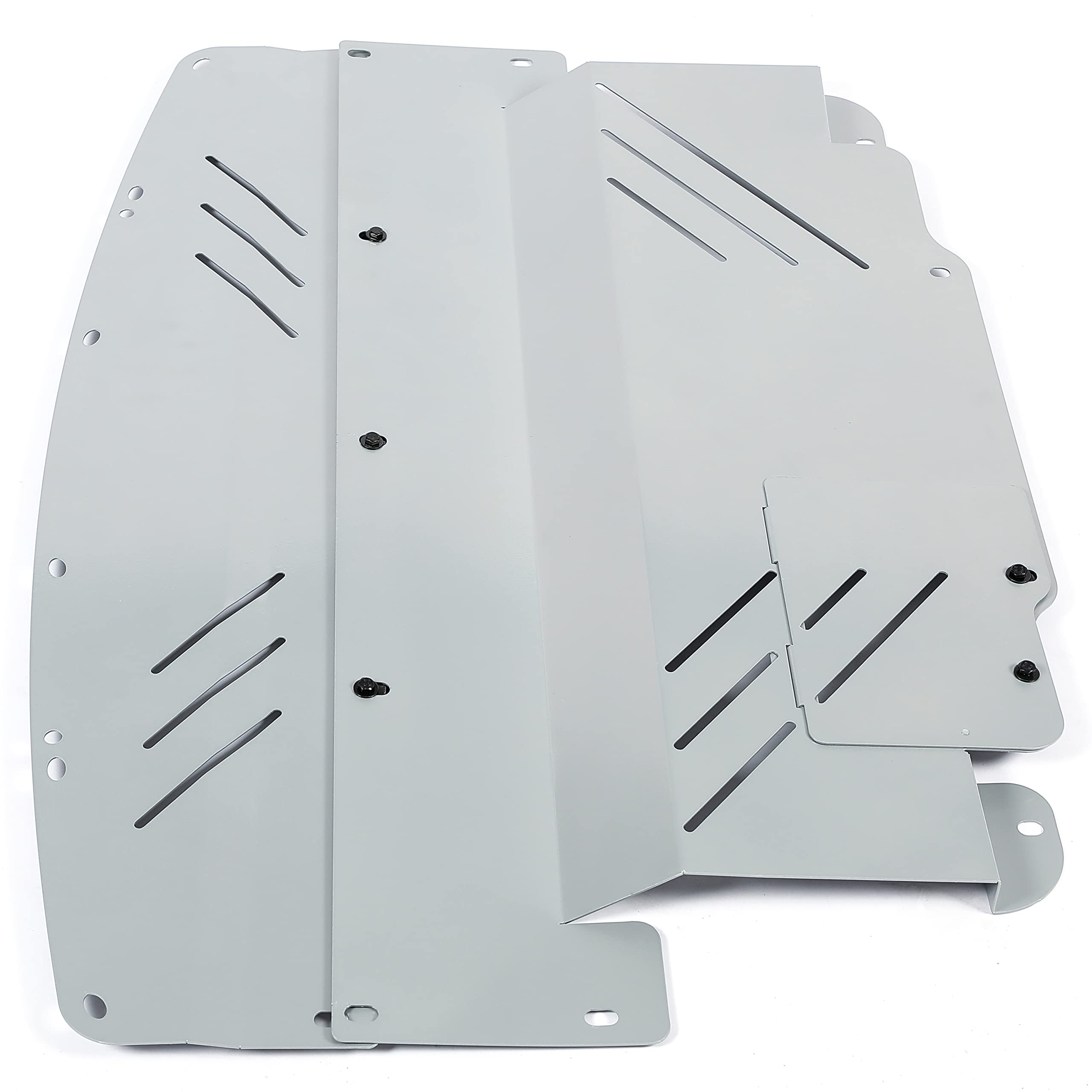 Kojem Engine Splash Shield Guard Compatible With 2007-2019 Infiniti G35 G37 Q40 Q60 (Rwd Only) & Nissan 370Z Silvery Aluminum Under Tray Cover Skid Plate