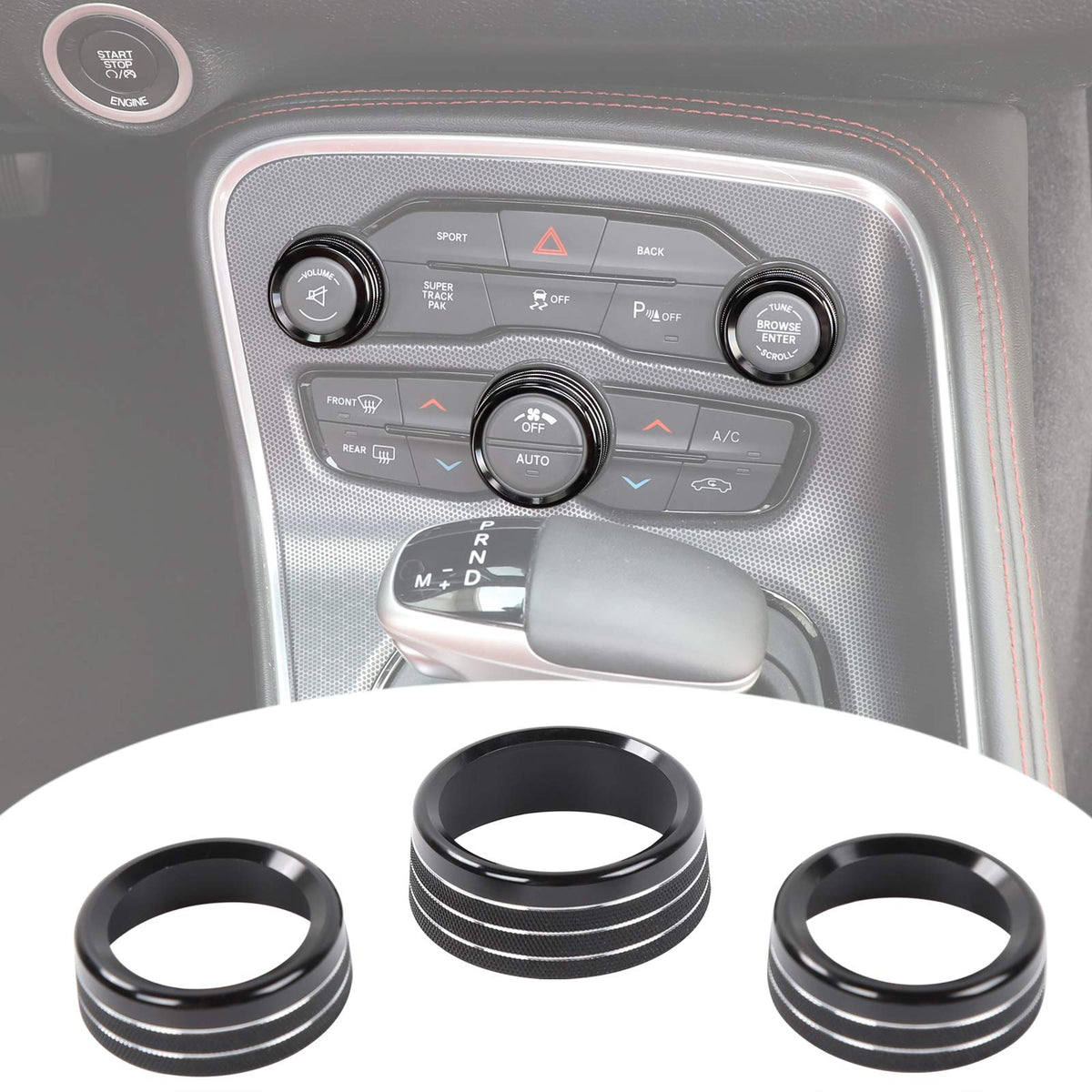 Voodonala Air Conditioner Switch CD Button Knob for Dodge Challenger Charger Chrysler 300 300s 2015-2019, for RAM 2013-2024 (Alu
