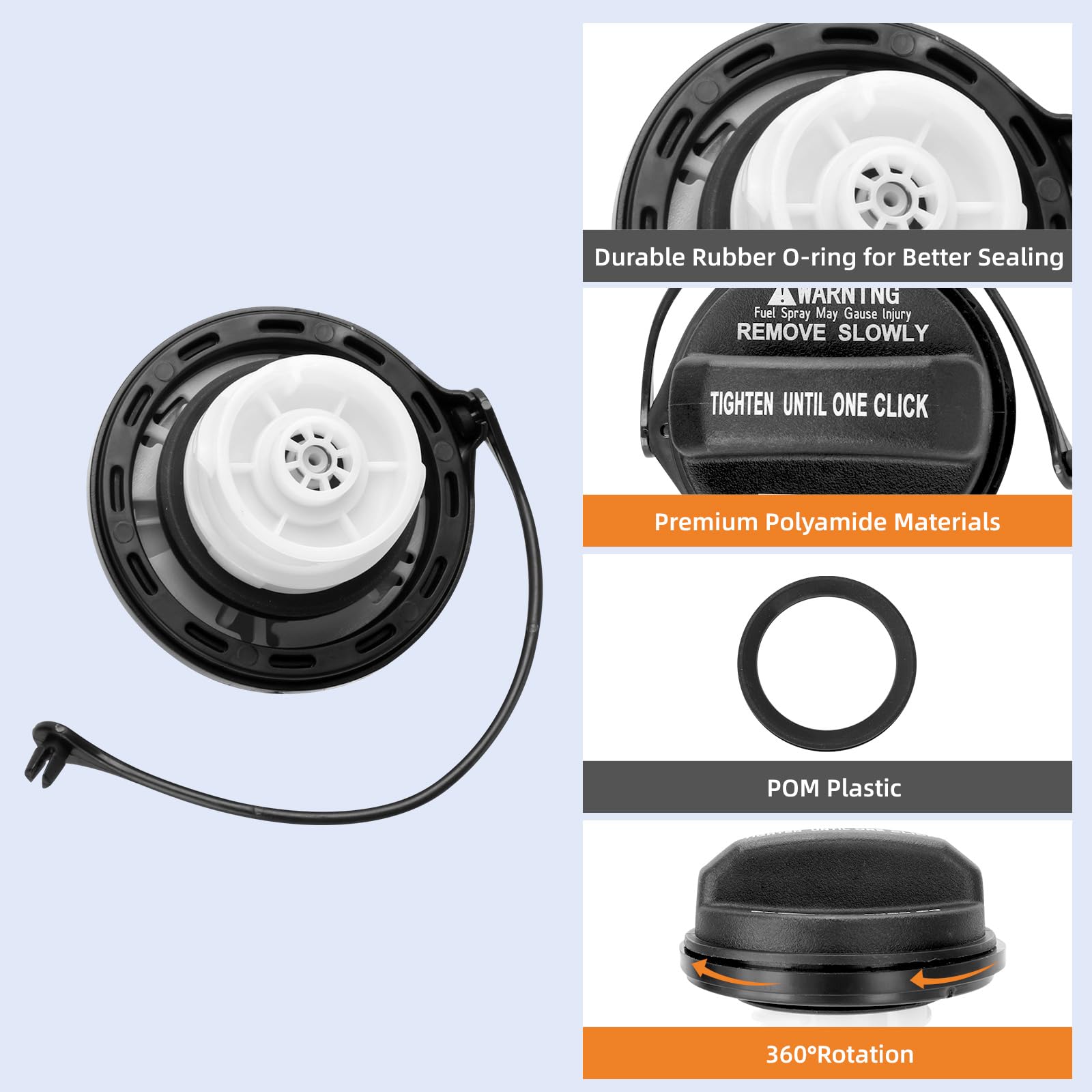 Gas Cap Compatible with Kia Soul, Sedona, Sportage, Sorento, Spectra, Forte, Optima, Amanti, Cadenza, Rio, Fuel Tank Filler Cap