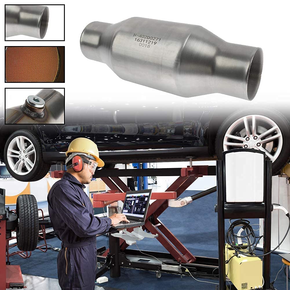 Mayasaf 2.5'' Inlet/Outlet Universal Catalytic Converter, With O2 Port?Epa Compliant?