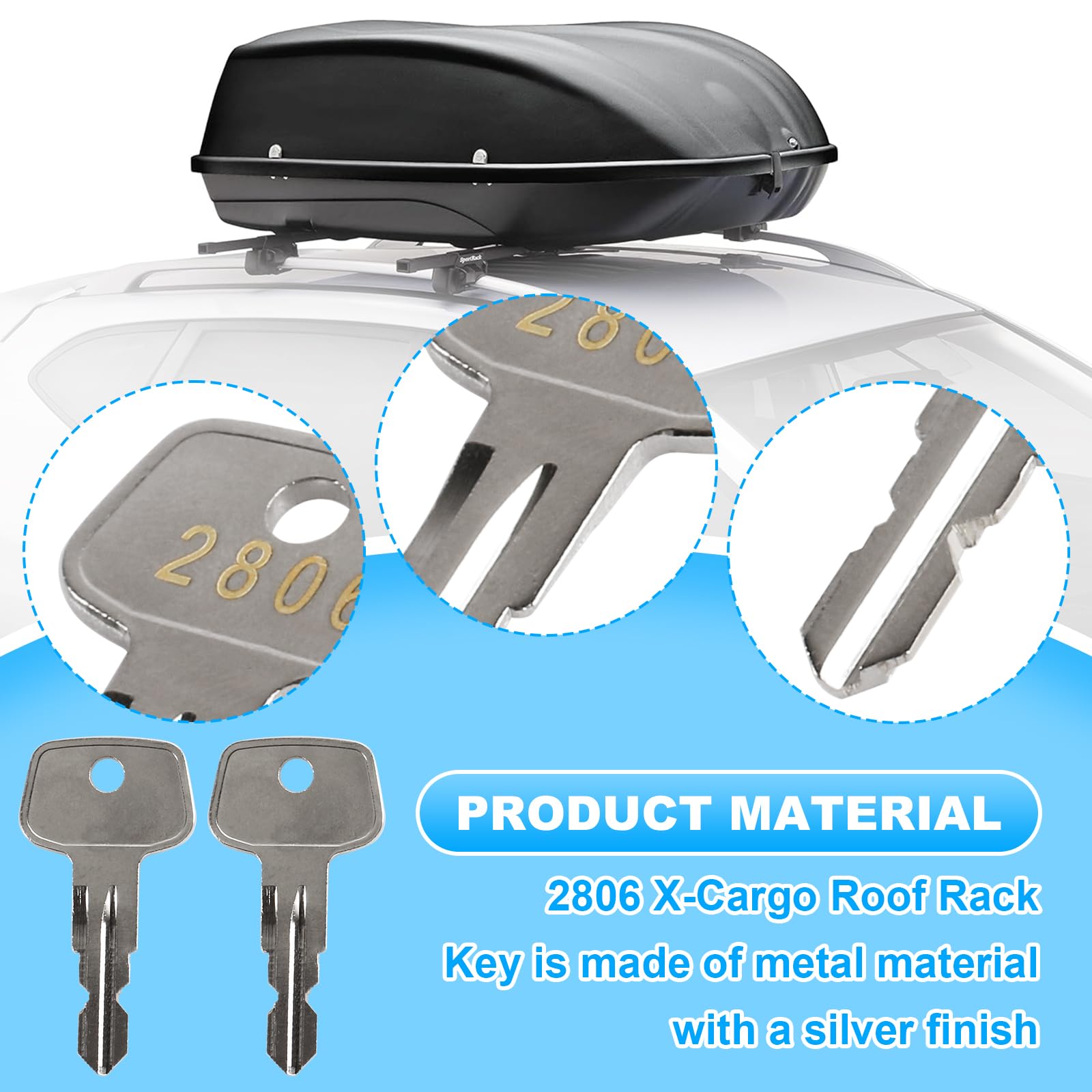 2806 X-Cargo Roof Rack Key, XCargo Luggage Roof Replacement Keys for Sears XCargo Karrite Sport Rack Carriers,Karrite Ski Bike x