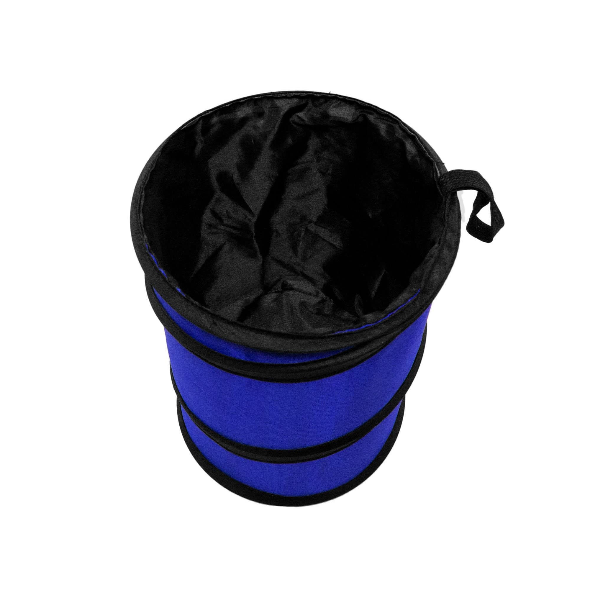 Fh Group Automotive Waterproof Portable Collapsible Small Trash Can Garbage Container Fits Most Cars, Suvs, And Trucks Blue