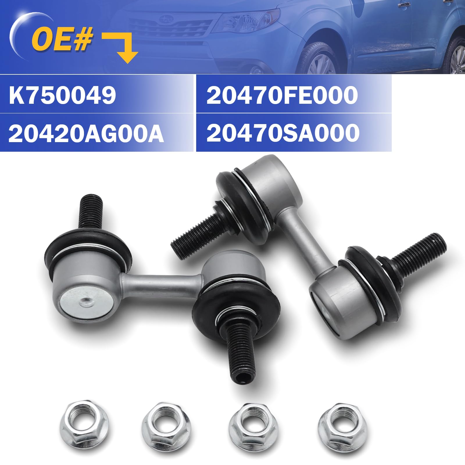 Zinc Nickel Alloy-Stabilizer Sway Bar Links For 2003-2015 Subaru Forester Impreza Legacy Outback K750049 Set Of 2