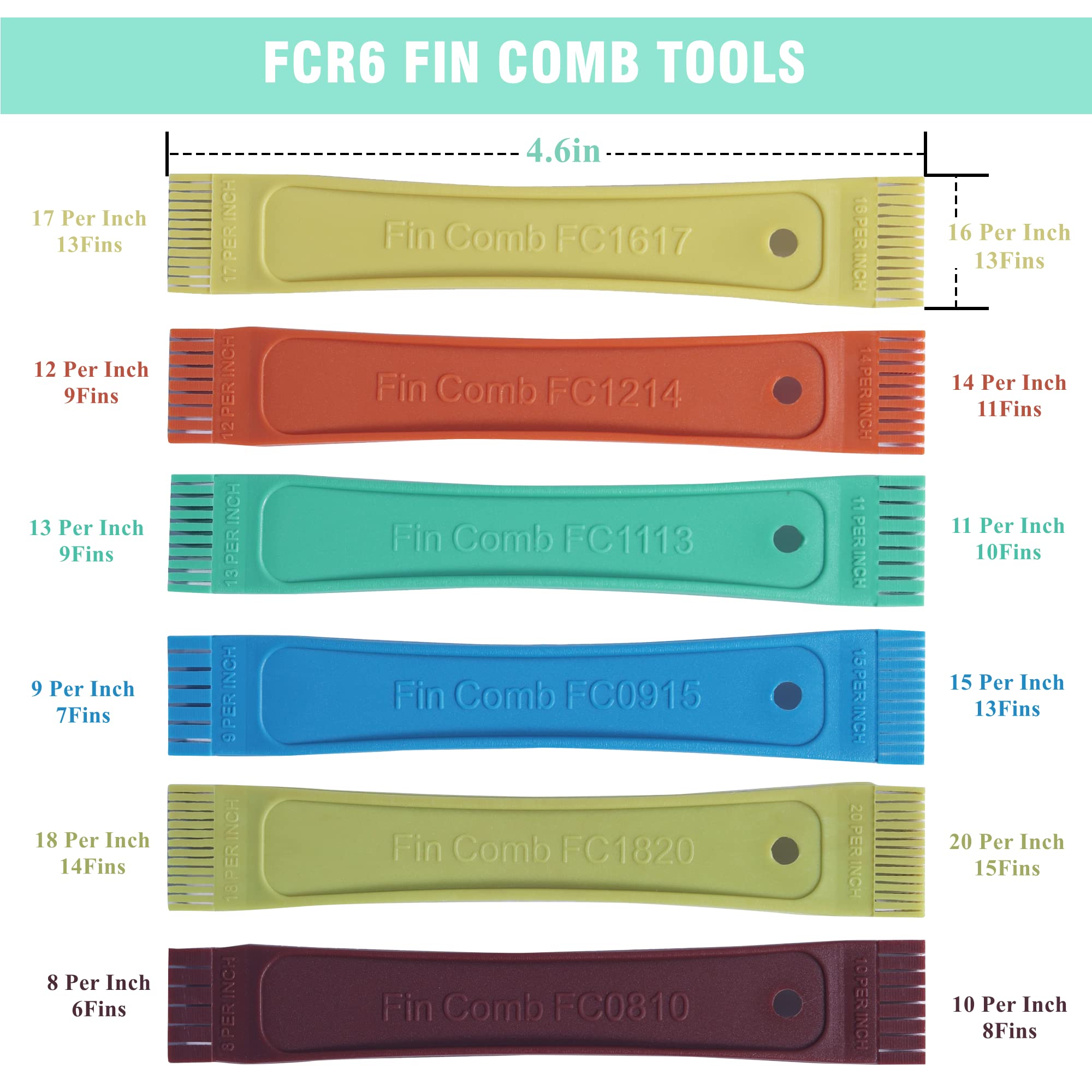 Lonchdan 10 Pcs Air Conditioner Fin Comb Cleaner Kit Ac Coil Cleaning Brush 5 Different Fin Combs Condenser Fin Straightener Ac Evaporator Comb Radiator Repair Clean Tool