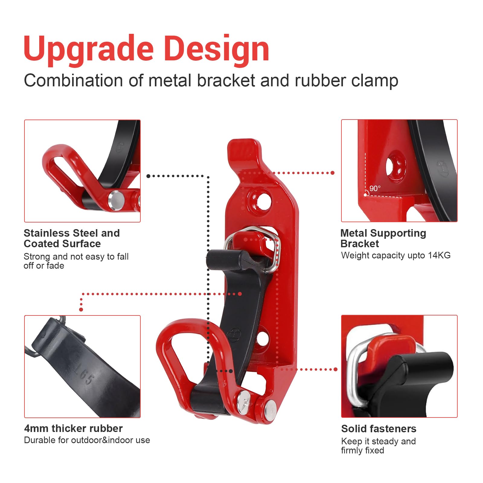 YSaekYeo 6 Pcs Shovel Mount for Roof Rack, Metal Rubber Clamps, Wall Mounting Brackets, Quick Release Axe Holder Mount Kit, Car